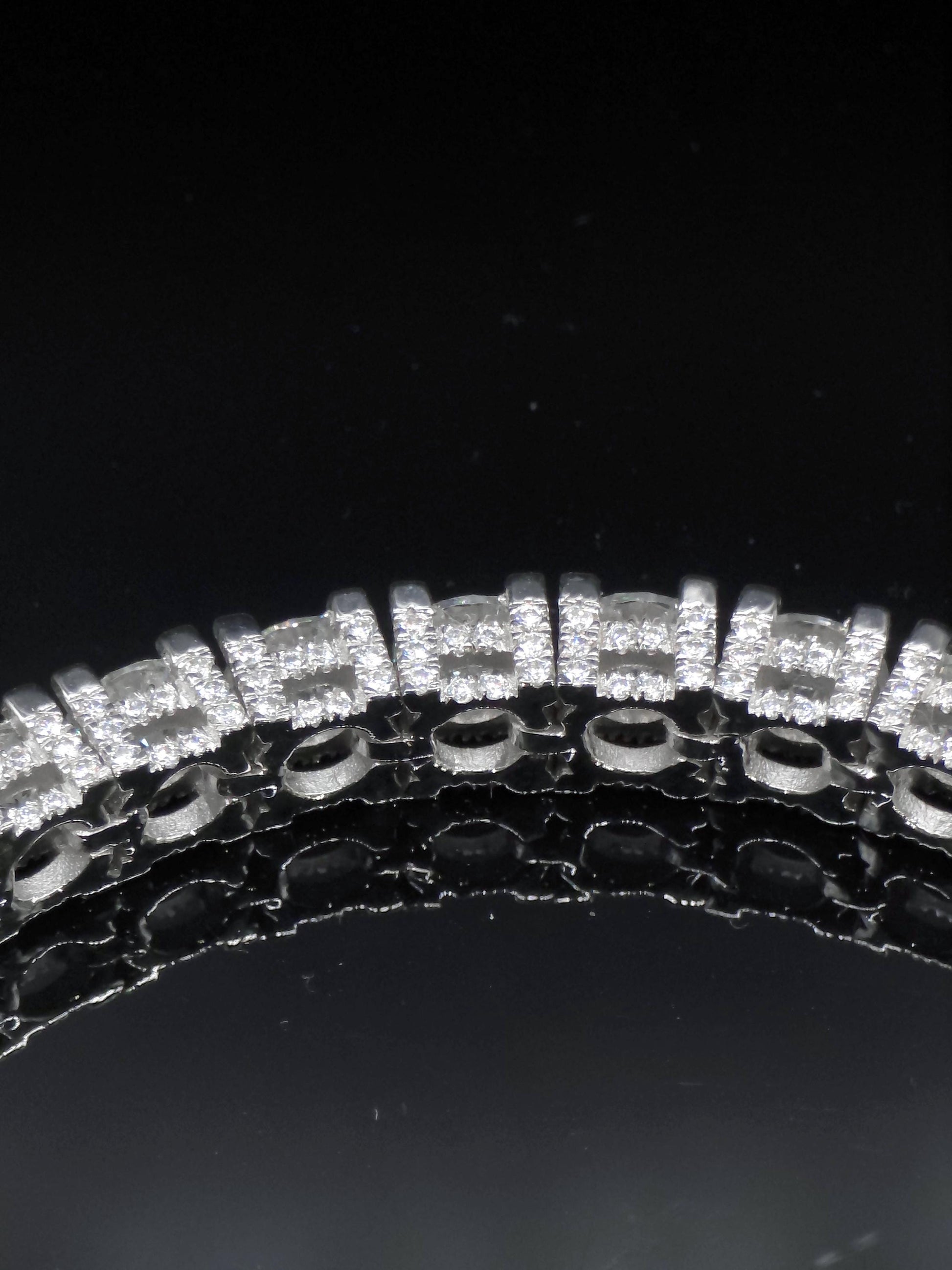 5mm Moissanite Tennis Bracelet, Iced Out Prong Setting, 925 Silver Iced Out Bracelet, Gift for Him/Her