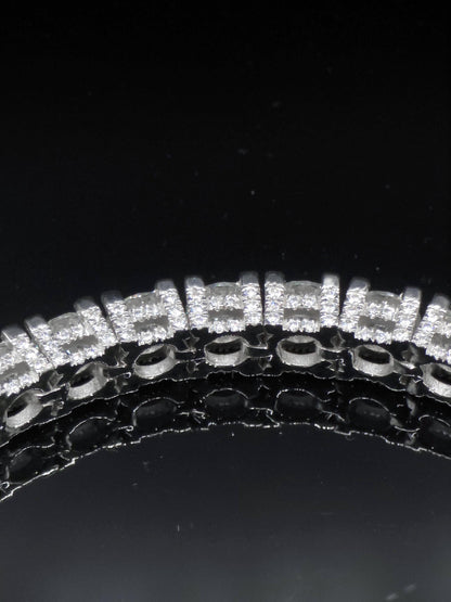5mm Moissanite Tennis Bracelet, Iced Out Prong Setting, 925 Silver Iced Out Bracelet, Gift for Him/Her
