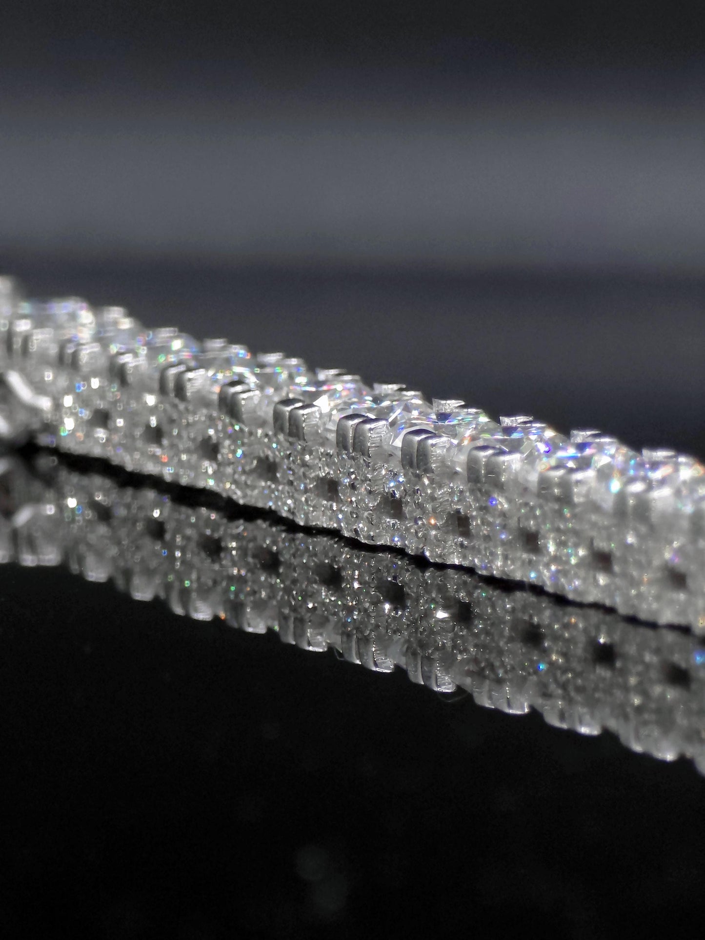 5mm Moissanite Tennis Bracelet, Iced Out Prong Setting, 925 Silver Iced Out Bracelet, Gift for Him/Her