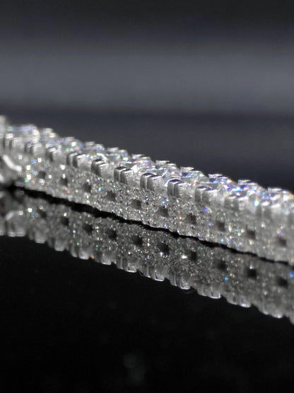 5mm Moissanite Tennis Bracelet, Iced Out Prong Setting, 925 Silver Iced Out Bracelet, Gift for Him/Her