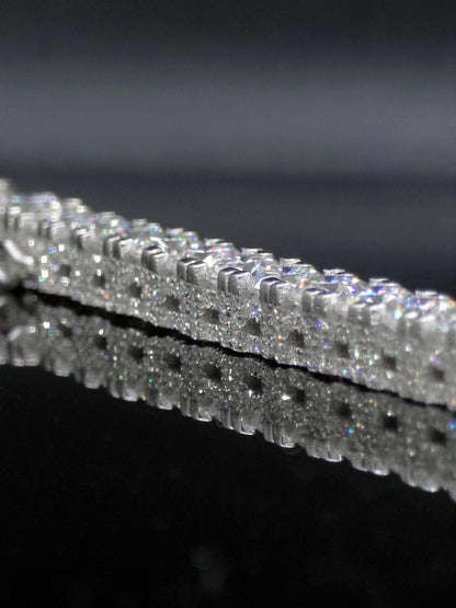 5mm Moissanite Tennis Bracelet, Iced Out Prong Setting, 925 Silver Iced Out Bracelet, Gift for Him/Her