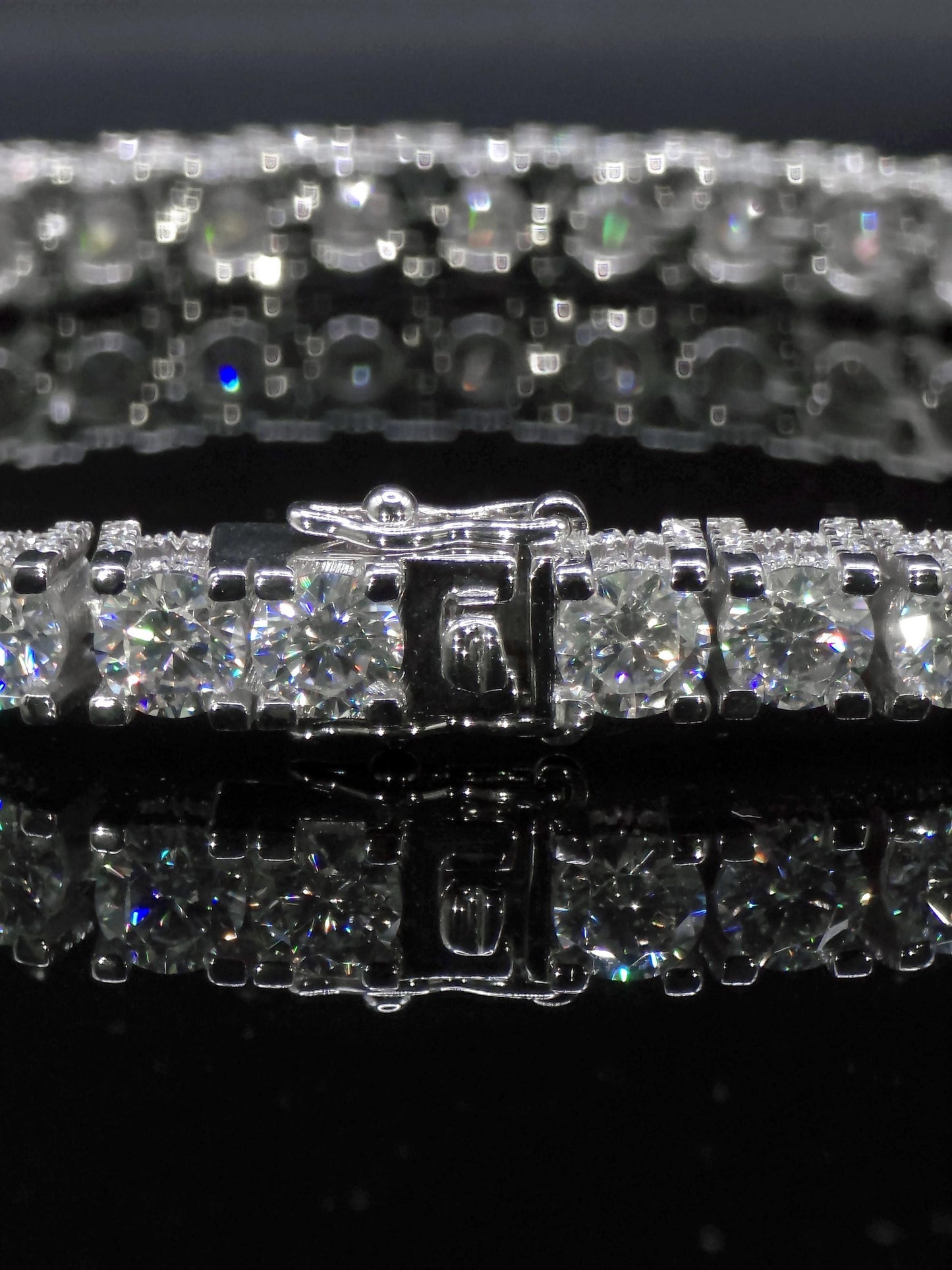 5mm Moissanite Tennis Bracelet, Iced Out Prong Setting, 925 Silver Iced Out Bracelet, Gift for Him/Her