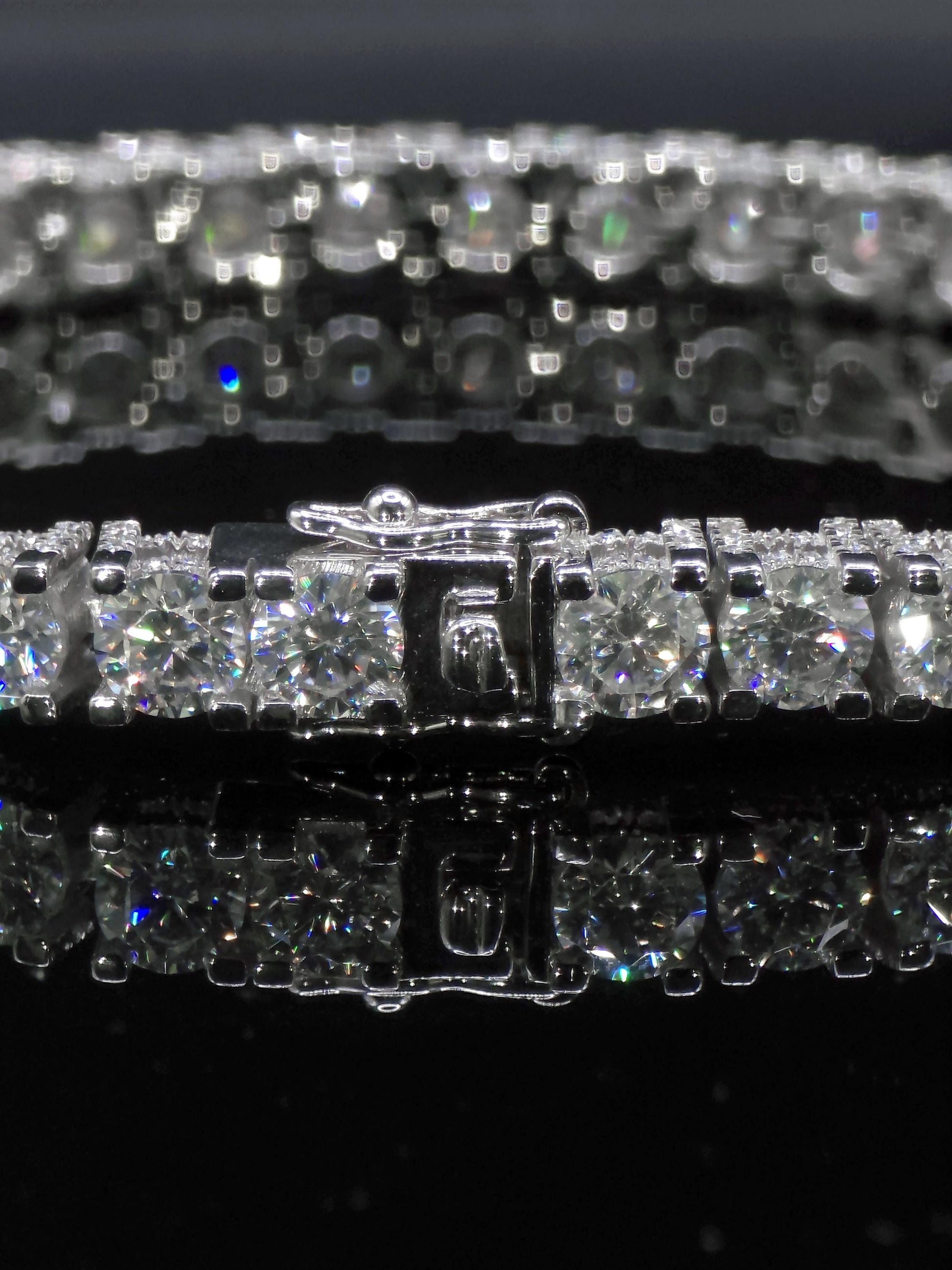 5mm Moissanite Tennis Bracelet, Iced Out Prong Setting, 925 Silver Iced Out Bracelet, Gift for Him/Her