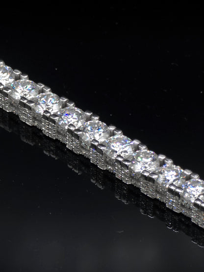 5mm Moissanite Tennis Bracelet, Iced Out Prong Setting, 925 Silver Iced Out Bracelet, Gift for Him/Her