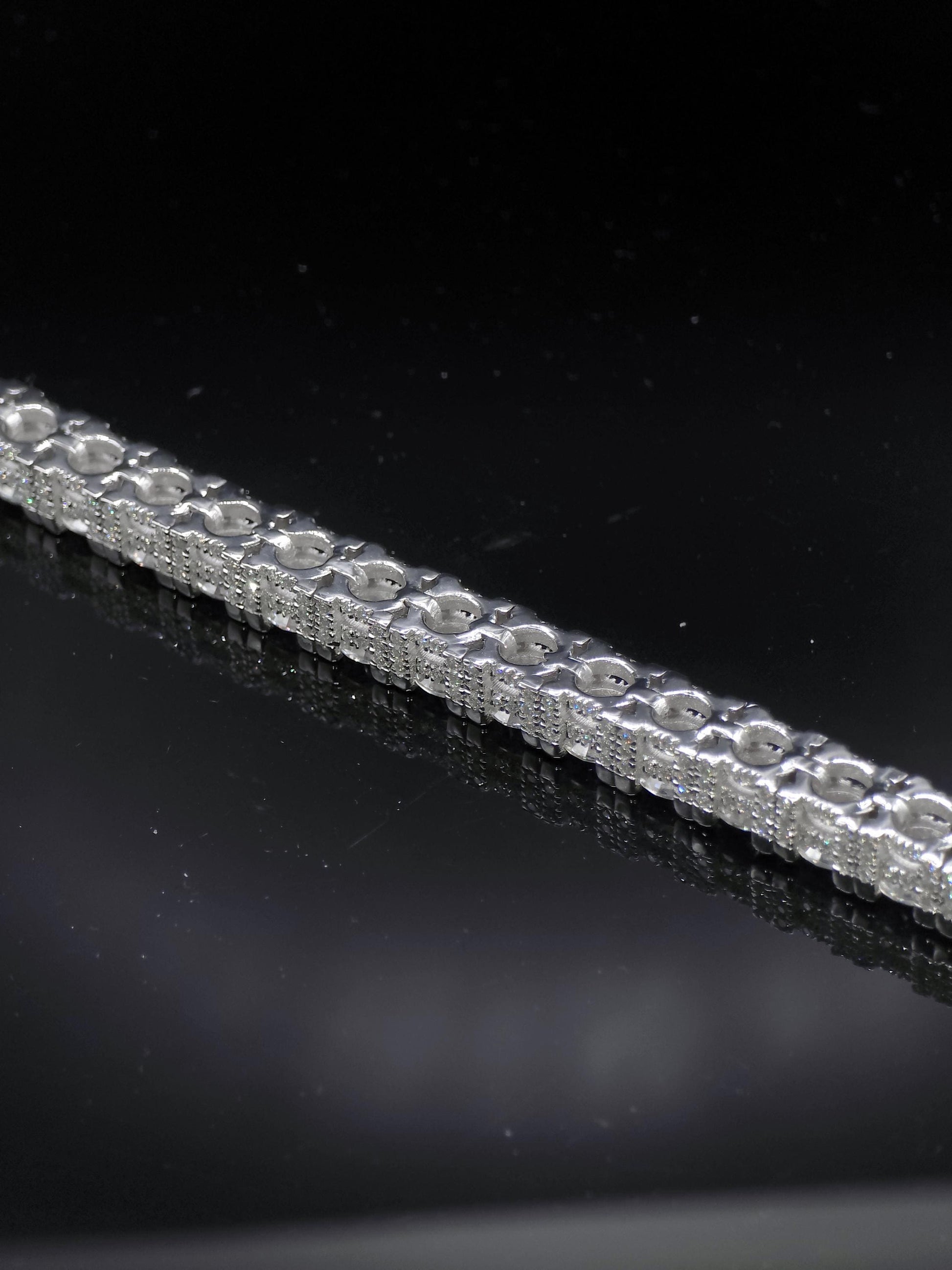 5mm Moissanite Tennis Bracelet, Iced Out Prong Setting, 925 Silver Iced Out Bracelet, Gift for Him/Her