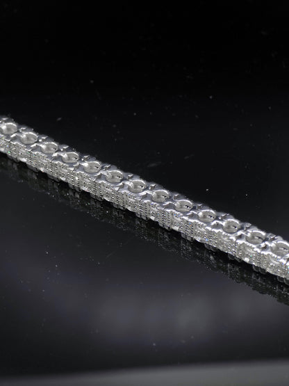 5mm Moissanite Tennis Bracelet, Iced Out Prong Setting, 925 Silver Iced Out Bracelet, Gift for Him/Her
