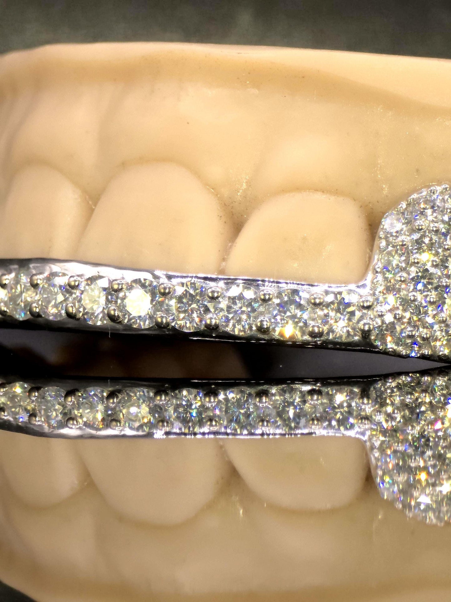 Custom Fangs & Bar Grillz, Open Face Moissanite Grill, VVS1 Iced Out Bar Grillz, 925 Sterling Silver Hip Hop Teeth Jewelry
