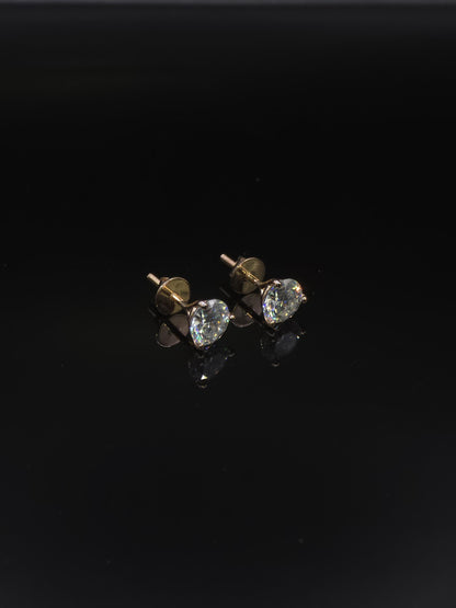 7mm Moissanite Stud Earrings, D Color VVS Round Cut, 2.4 Carat Total Weight, 925 Sterling Silver/Solid 10K Gold, Three Prong Martini Setting