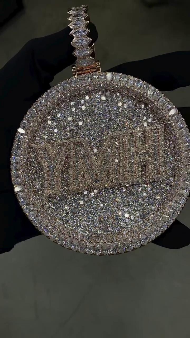 Large Heavy Custom Moissanite Pendant for Men, Hip Hop Iced Out Jewelry, D Color VVS1, 925 Silver, Passes Diamond Tester