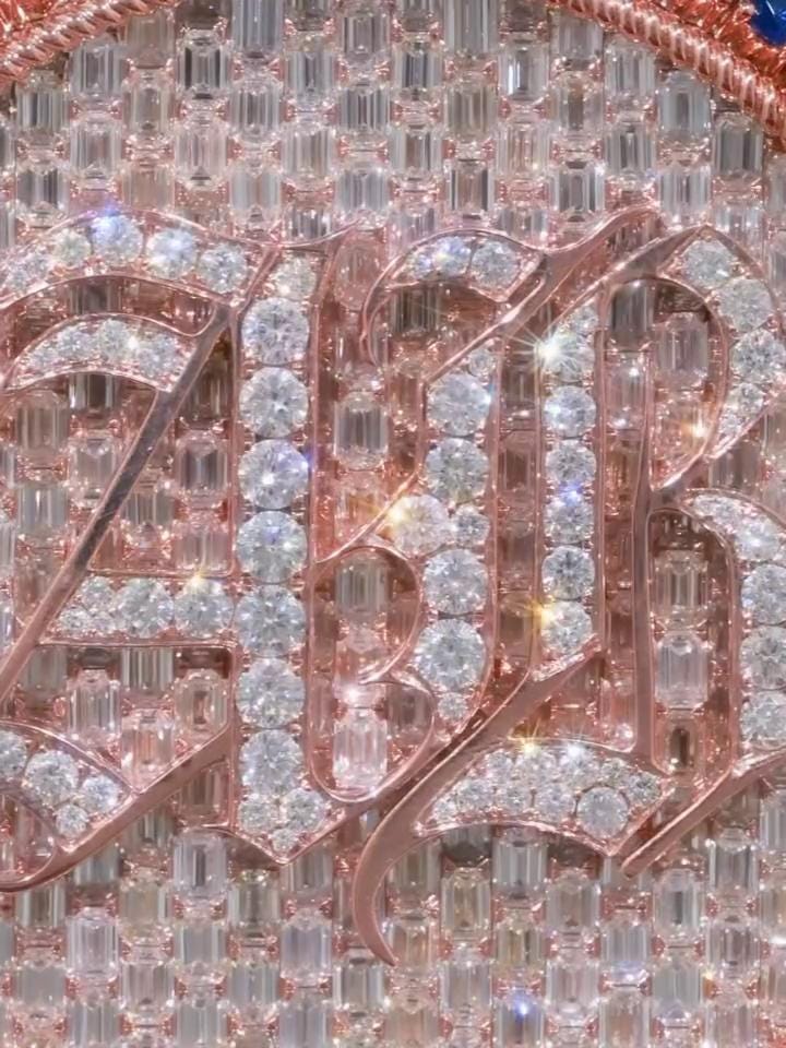 Custom Iced Out Monogram Medallion Pendant, Moissanite & Gemstones, Rose Gold Plated 925 Silver, Personalized Hip Hop Jewelry