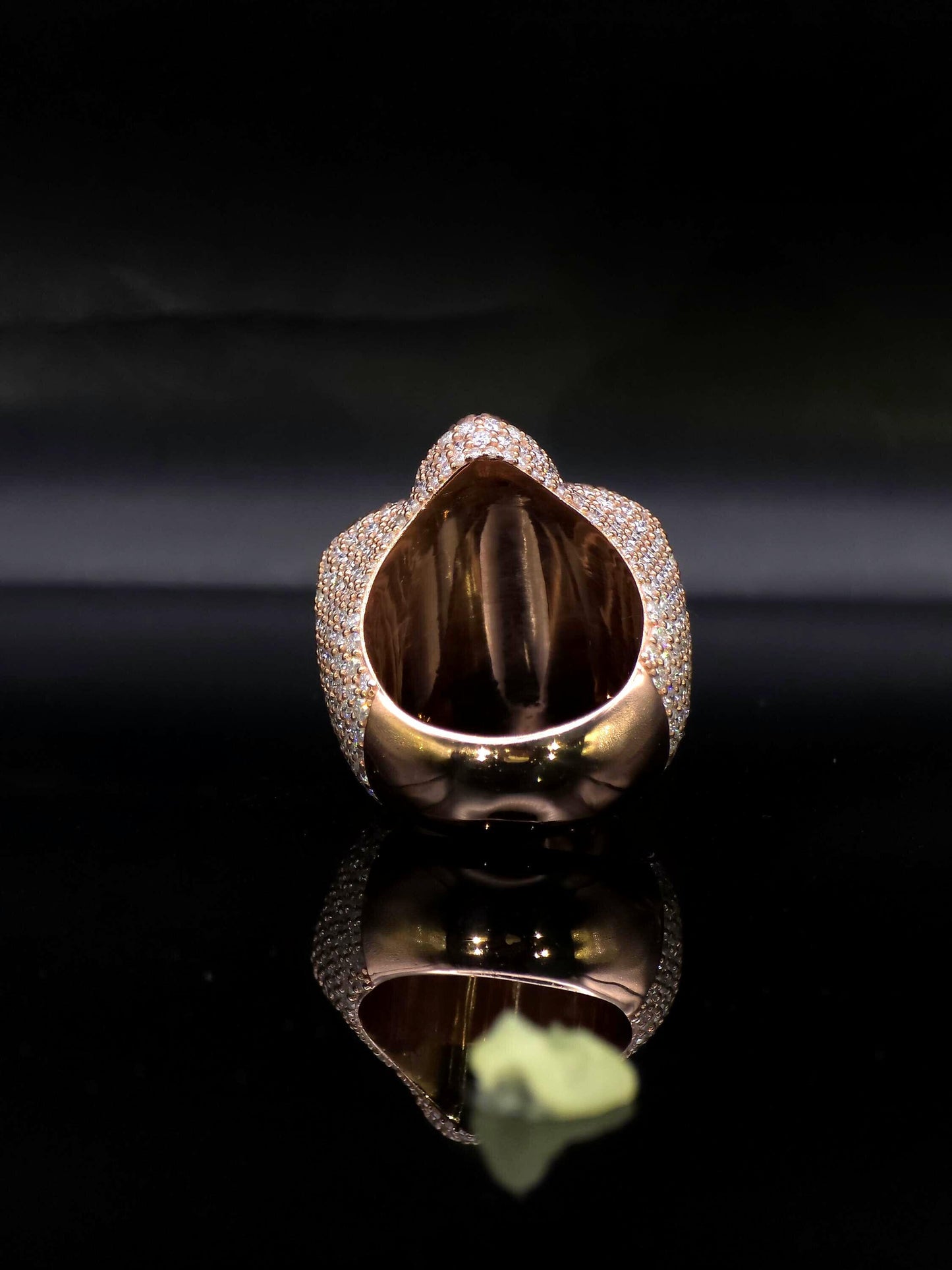 Large Pink Sapphire Cross Ring, VVS1 Moissanite Statement Ring, Rose Gold Plated 925 Silver, Iced Out Men’s Hip Hop Jewelry