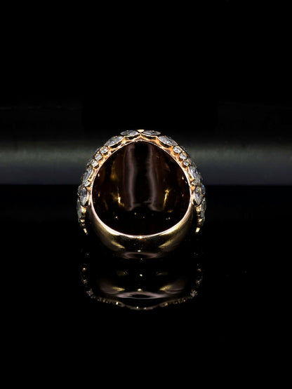 3ct Pear Moissanite Pinky Ring, Rose Gold Iced Out Hip Hop Ring, Pear & Marquise Cluster Bling, Rapper Statement Jewelry