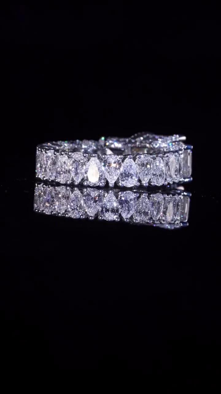 Yellow Asscher Cut Moissanite Ring, White Asscher & Pear Eternity Band, VVS1 925 Silver Statement Ring, 925 Sterling Silver