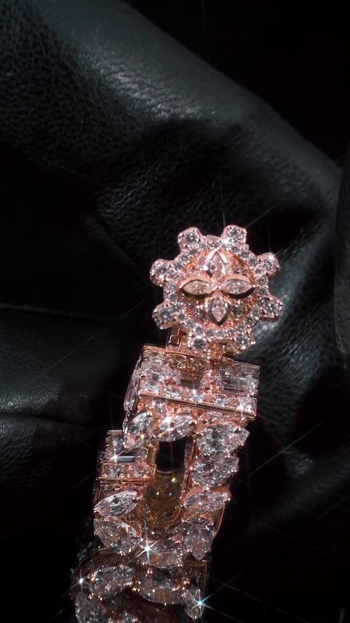 VVS Moissanite Vertical Pendant | Rose Gold Plated 925 Sterling Silver | Mixed Cut Moissanite | Diamond Tester Approved | Hip Hop Jewelry
