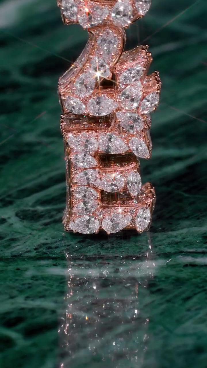 VVS Moissanite Vertical Pendant | Rose Gold Plated 925 Sterling Silver | Mixed Cut Moissanite | Diamond Tester Approved | Hip Hop Jewelry