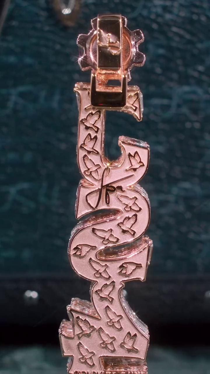 VVS Moissanite Vertical Pendant | Rose Gold Plated 925 Sterling Silver | Mixed Cut Moissanite | Diamond Tester Approved | Hip Hop Jewelry