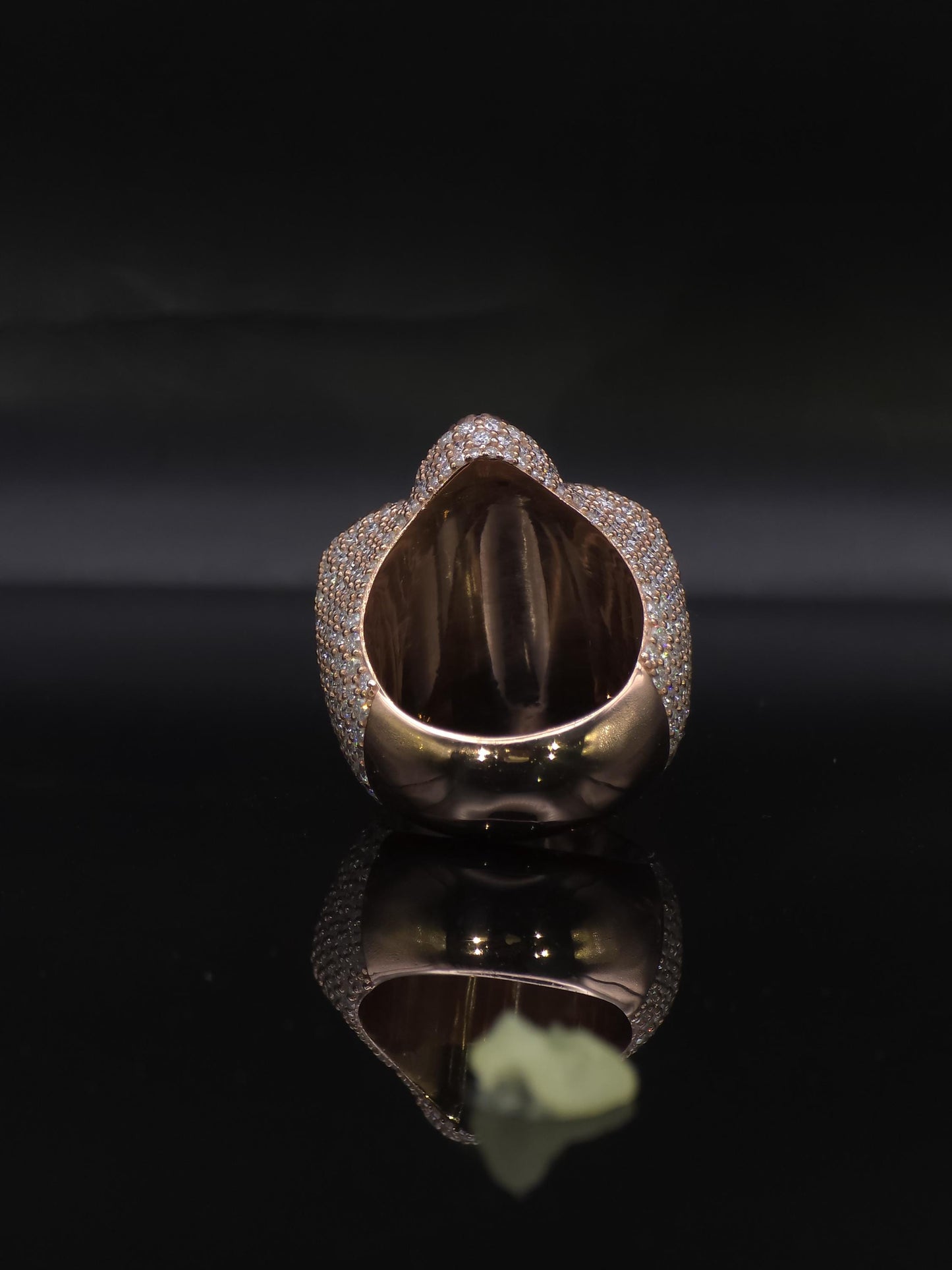 Large Pink Sapphire Cross Ring, VVS1 Moissanite Statement Ring, Rose Gold Plated 925 Silver, Iced Out Men’s Hip Hop Jewelry
