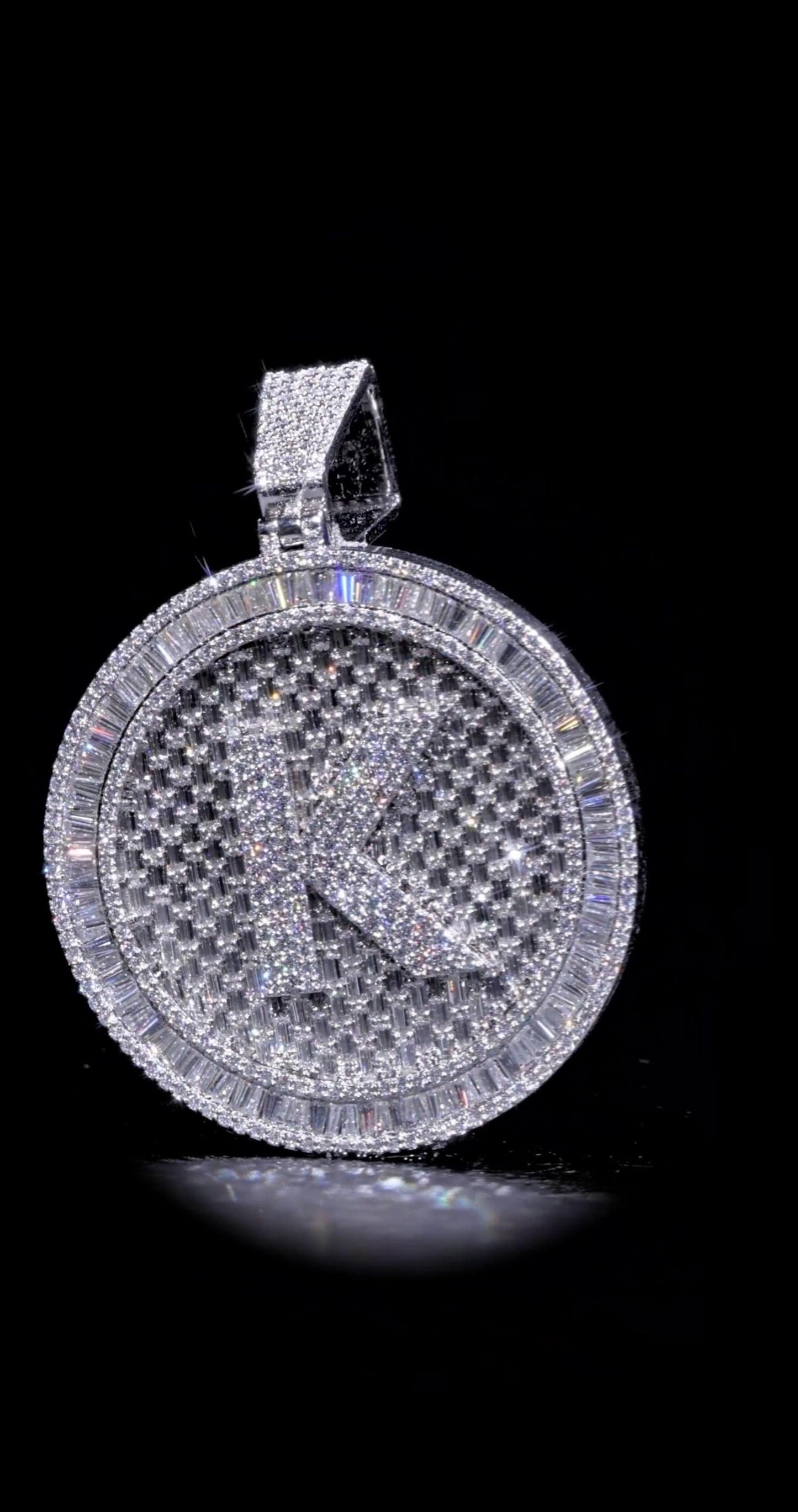 Custom made Iced Out Hip Hop Pendant | Moissanite Baguette pendant | 925 Silver/10K Gold | Pass diamond test | Solid Back | Super Icy Charm