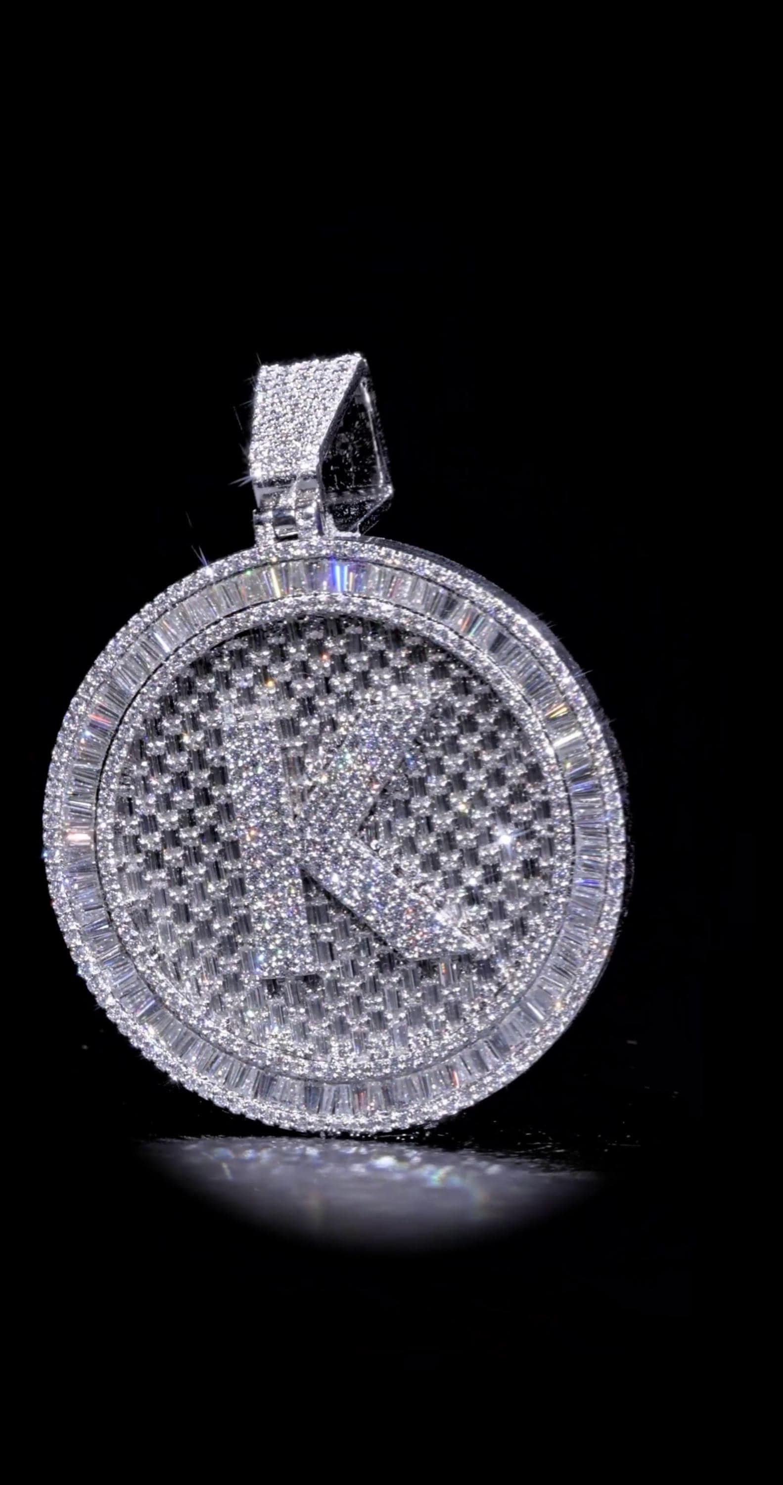 Custom made Iced Out Hip Hop Pendant | Moissanite Baguette pendant | 925 Silver/10K Gold | Pass diamond test | Solid Back | Super Icy Charm