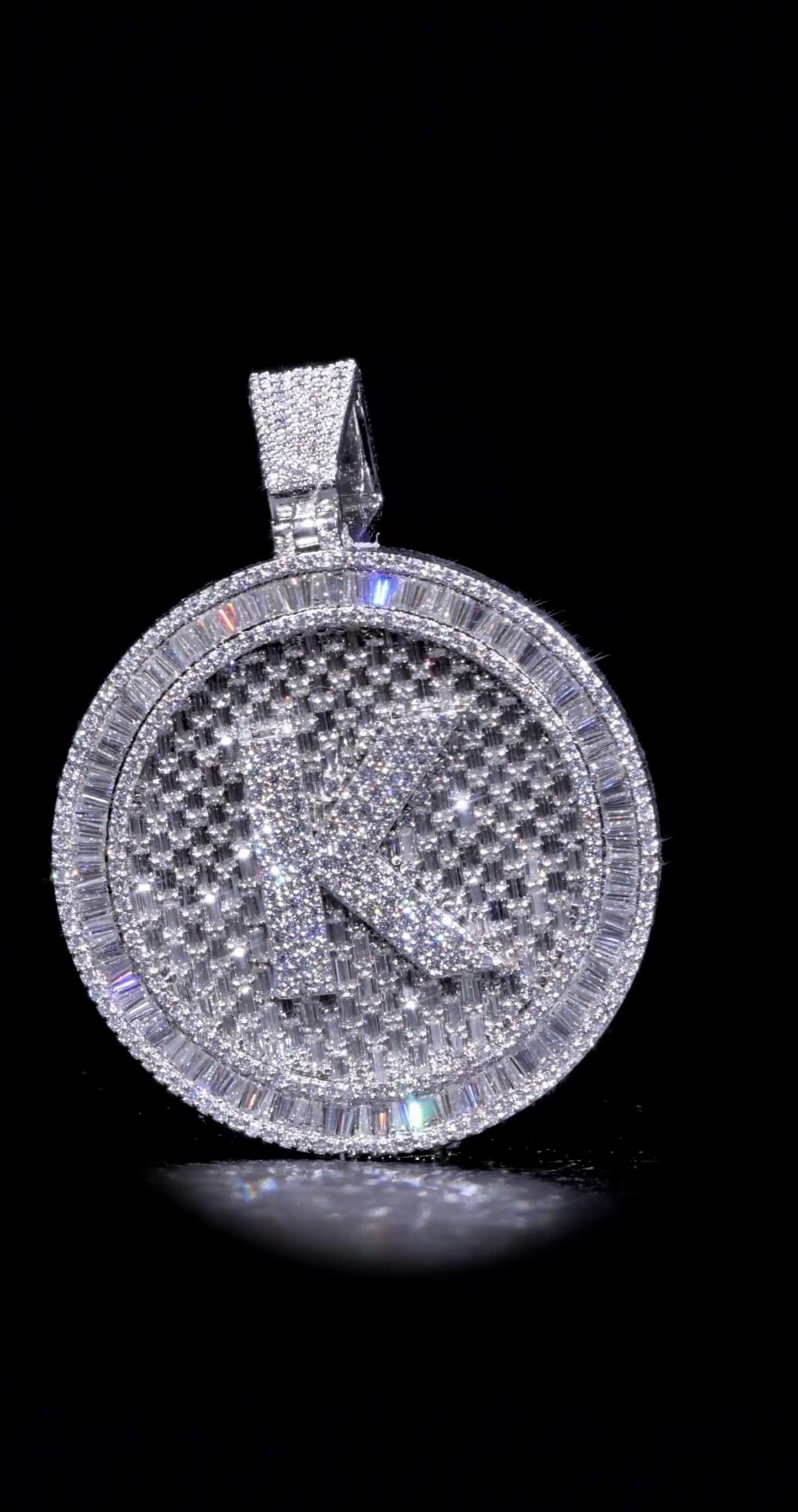 Custom made Iced Out Hip Hop Pendant | Moissanite Baguette pendant | 925 Silver/10K Gold | Pass diamond test | Solid Back | Super Icy Charm