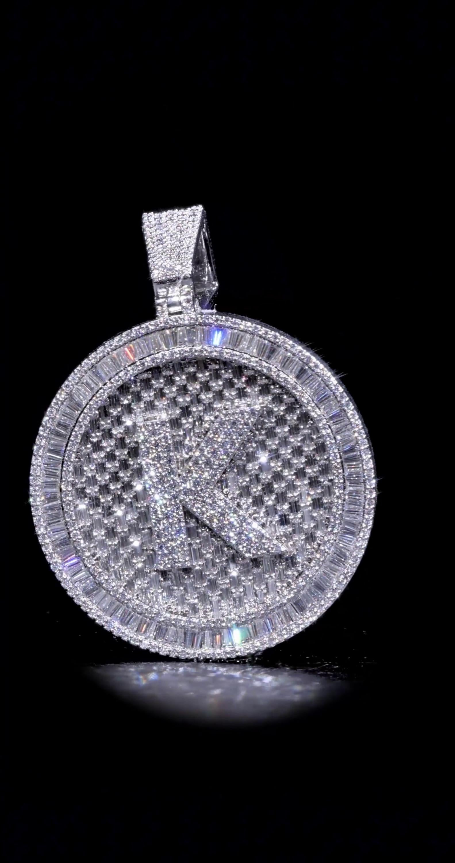 Custom made Iced Out Hip Hop Pendant | Moissanite Baguette pendant | 925 Silver/10K Gold | Pass diamond test | Solid Back | Super Icy Charm