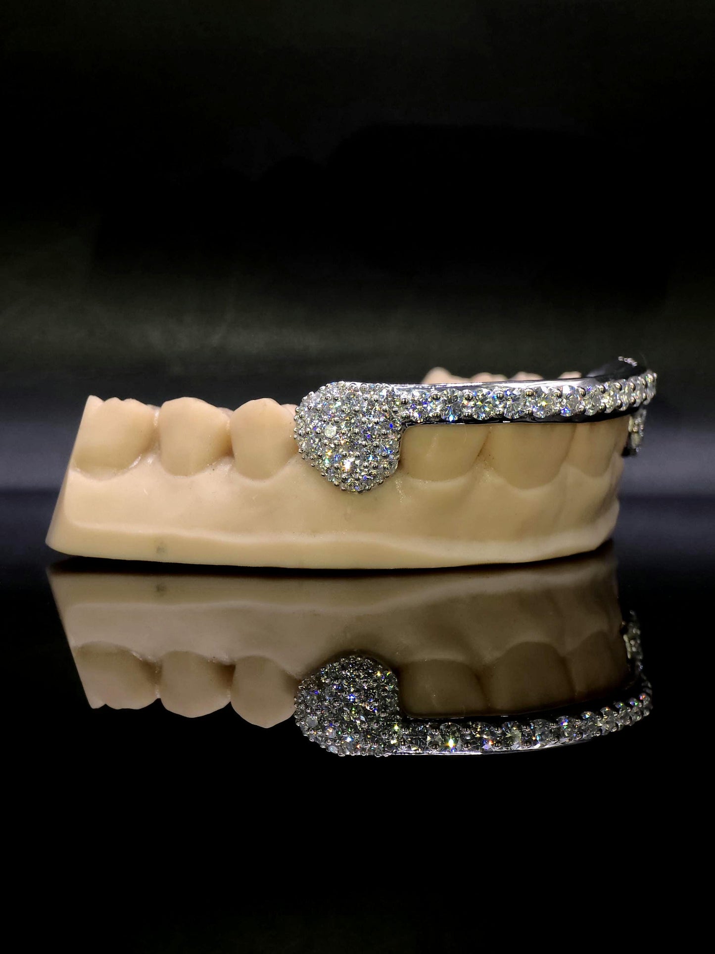 Custom Fangs & Bar Grillz, Open Face Moissanite Grill, VVS1 Iced Out Bar Grillz, 925 Sterling Silver Hip Hop Teeth Jewelry