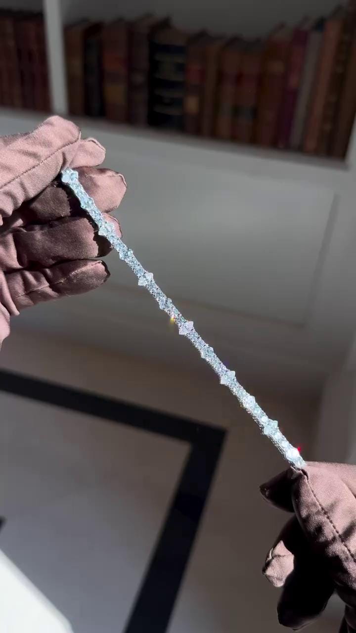 5mm Moissanite Tennis Bracelet, Iced Out Prong Setting, 925 Silver Iced Out Bracelet, Gift for Him/Her