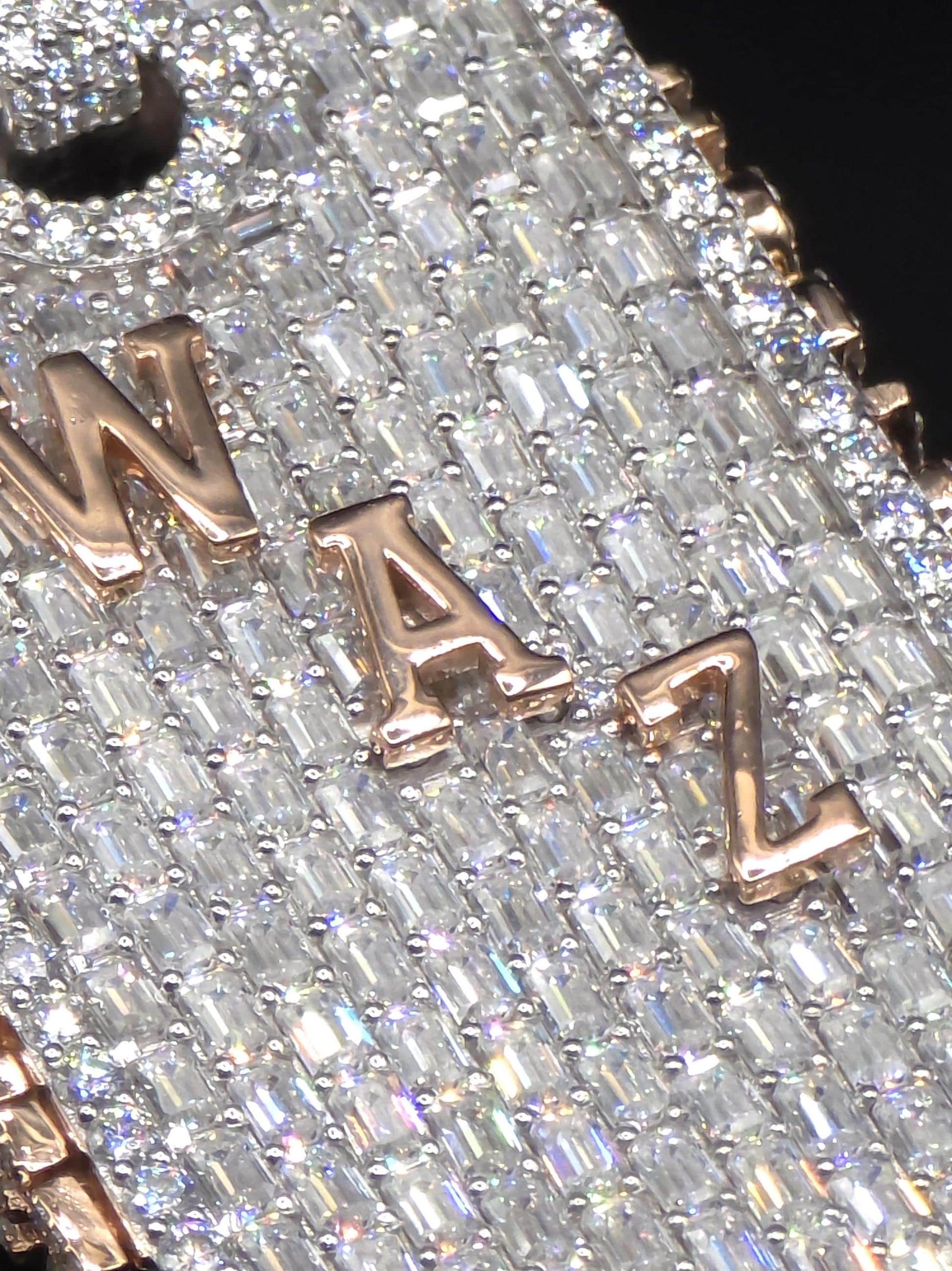 VVS1 Moissanite Large Dog Tag Pendant | Custom Hip Hop Necklace | Emerald & Round Cut | 925 Sterling Silver Iced Jewelry