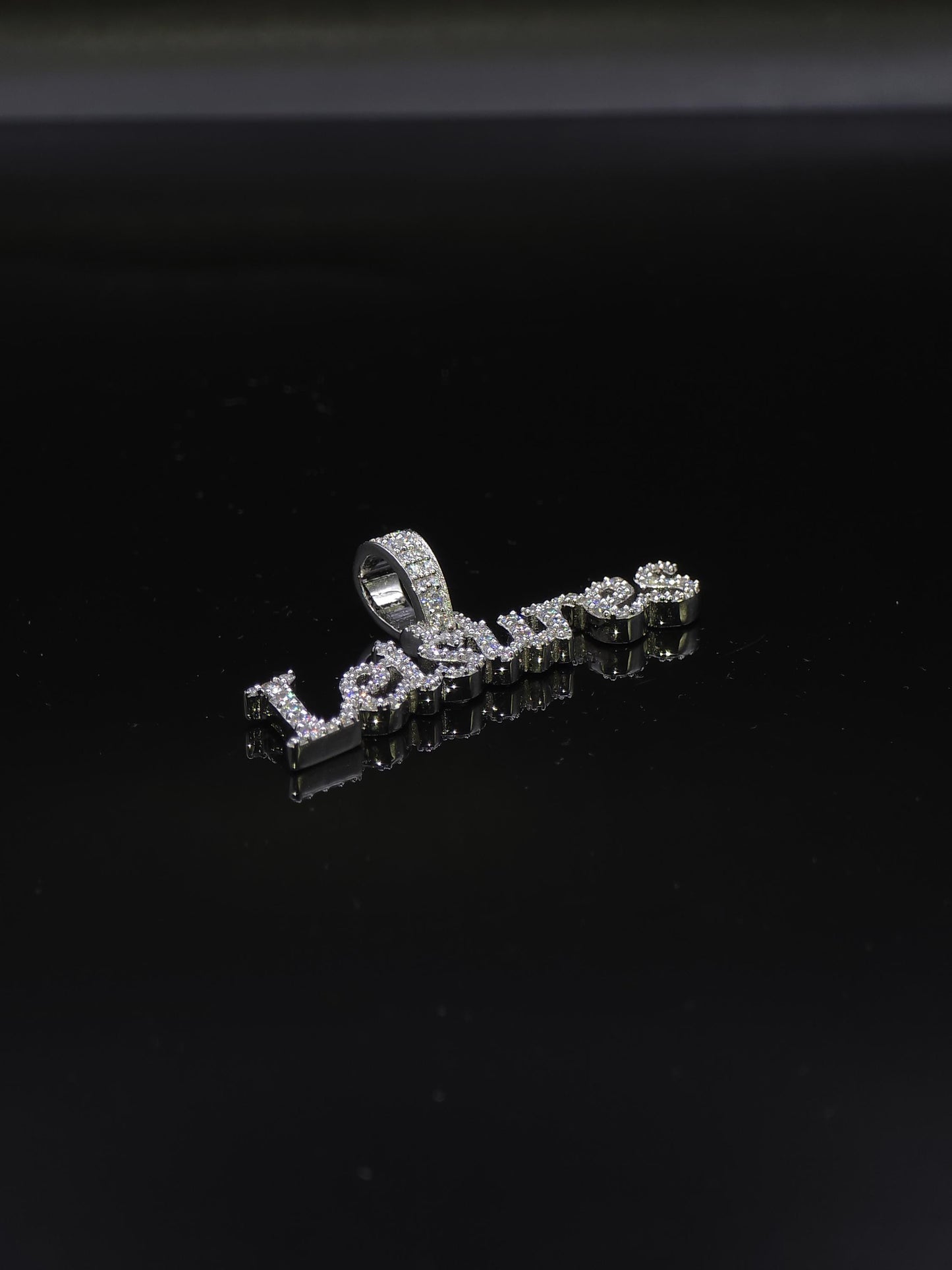 Custom Name Pendant, Iced Out Moissanite Script Pendant, 925 Sterling Silver, Personalized Hip Hop Jewelry