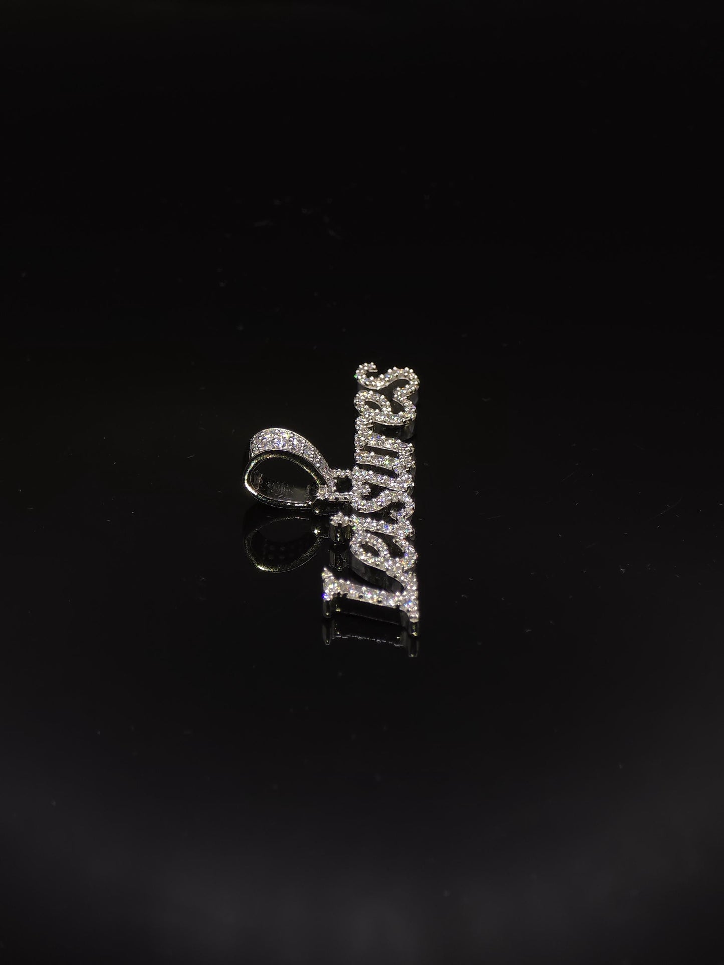 Custom Name Pendant, Iced Out Moissanite Script Pendant, 925 Sterling Silver, Personalized Hip Hop Jewelry
