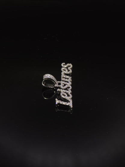 Custom Name Pendant, Iced Out Moissanite Script Pendant, 925 Sterling Silver, Personalized Hip Hop Jewelry