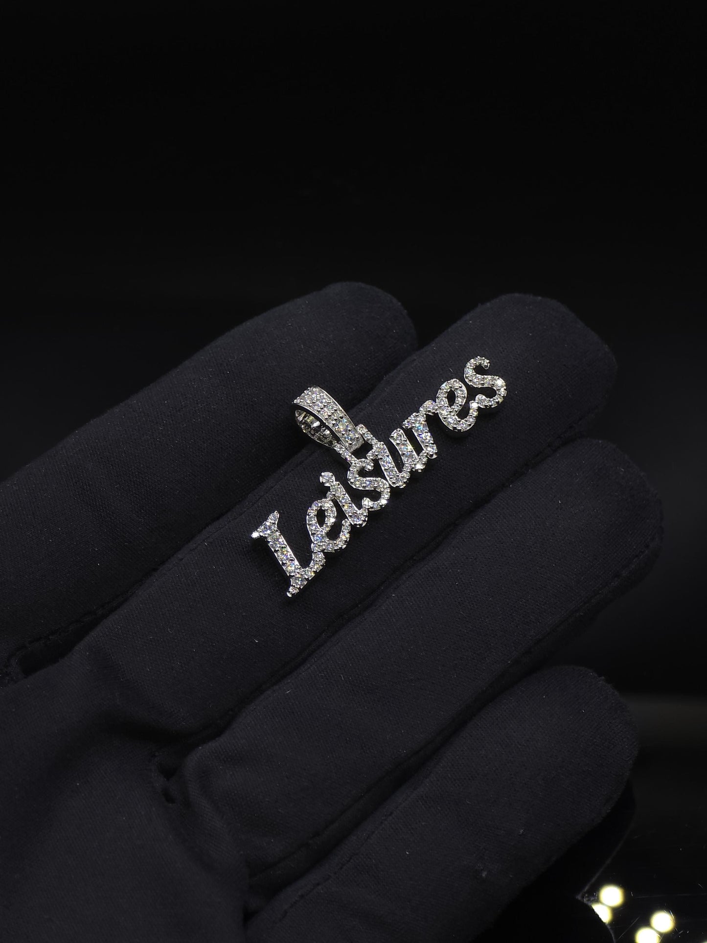 Custom Name Pendant, Iced Out Moissanite Script Pendant, 925 Sterling Silver, Personalized Hip Hop Jewelry