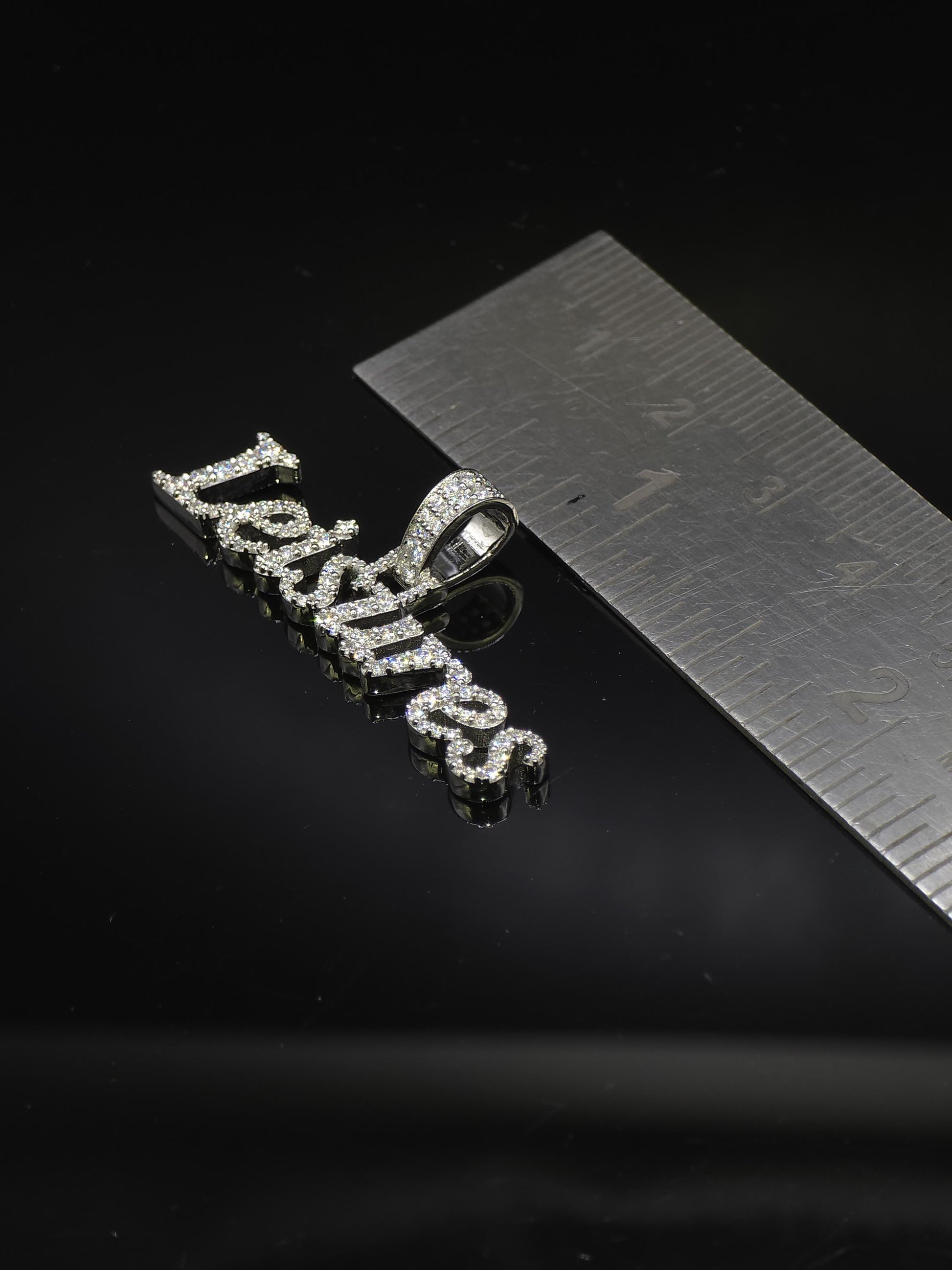 Custom Name Pendant, Iced Out Moissanite Script Pendant, 925 Sterling Silver, Personalized Hip Hop Jewelry