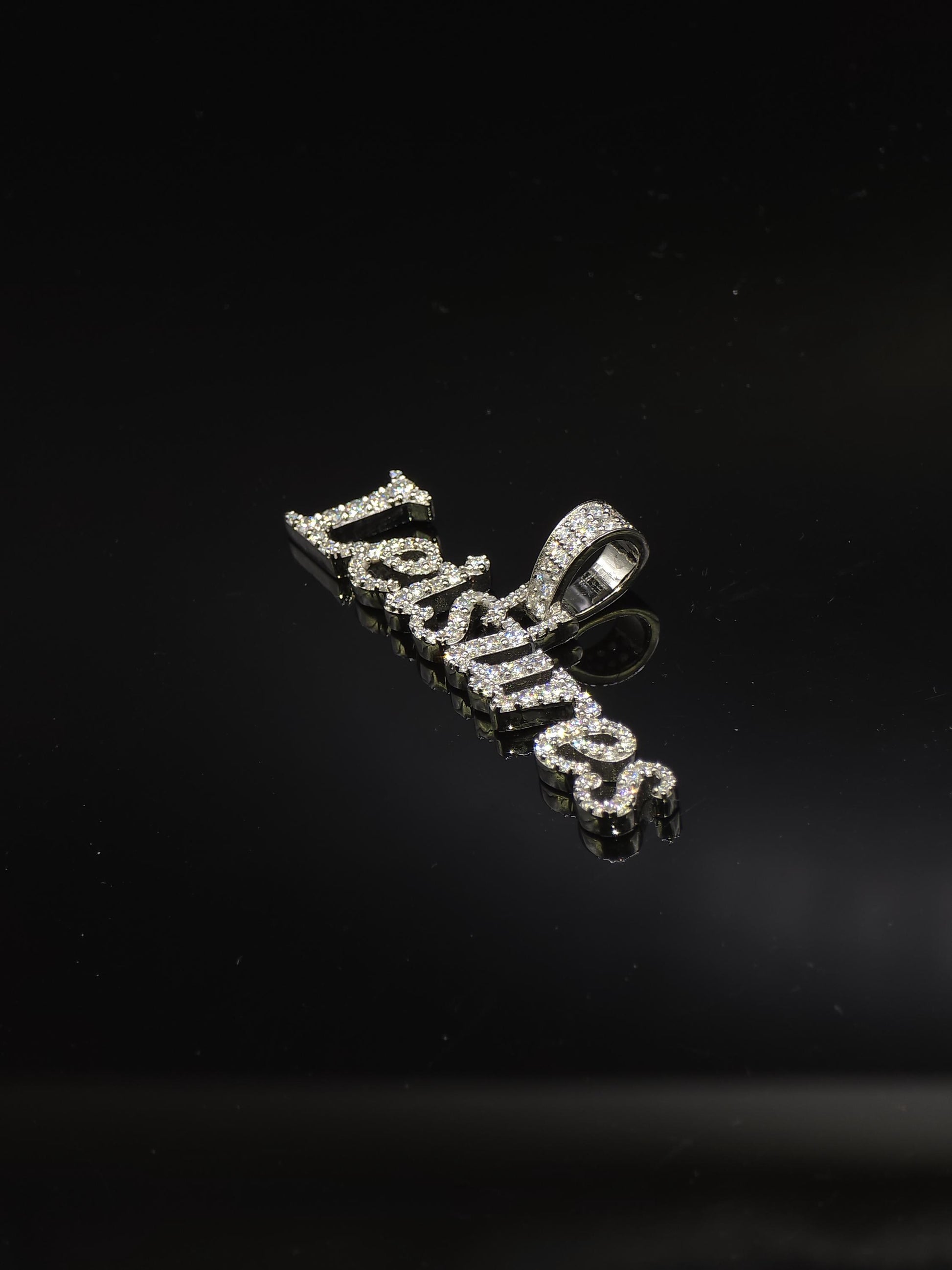 Custom Name Pendant, Iced Out Moissanite Script Pendant, 925 Sterling Silver, Personalized Hip Hop Jewelry