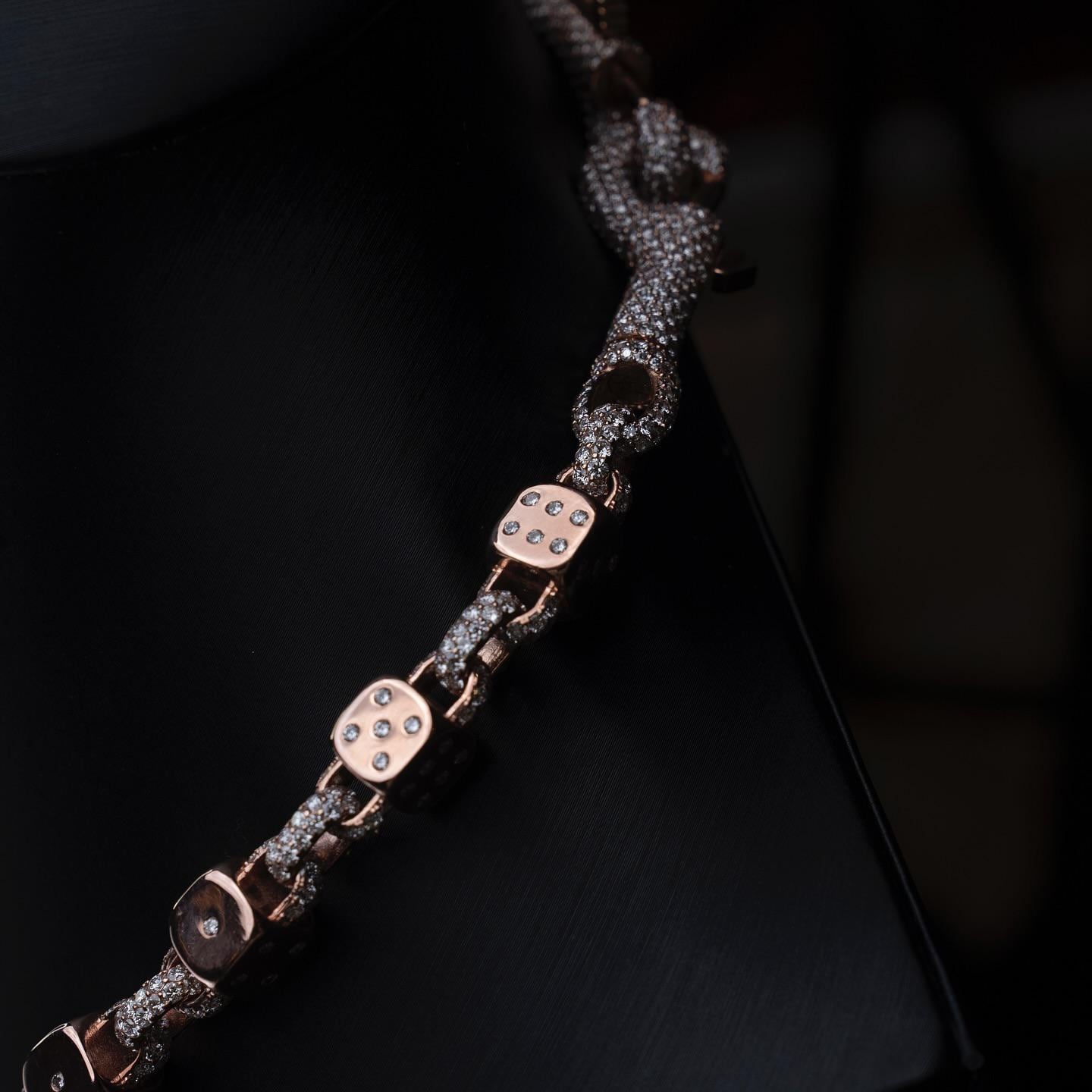 10mm Dice Link Chain, D Color VVS1 Moissanite Necklace & Wallet Chain, Solid 925 Sterling Silver, Iced Out Hip Hop Jewelry