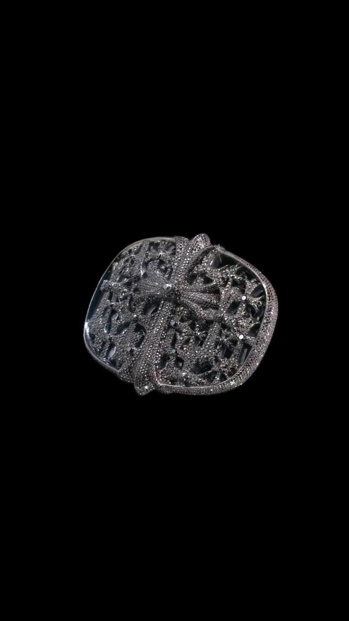 Black Moissanite Gothic Cross Belt Buckle, 925 Sterling Silver Cemetery Buckle, Iced Out Hip Hop Jewelry, Custom Men’s Buckle