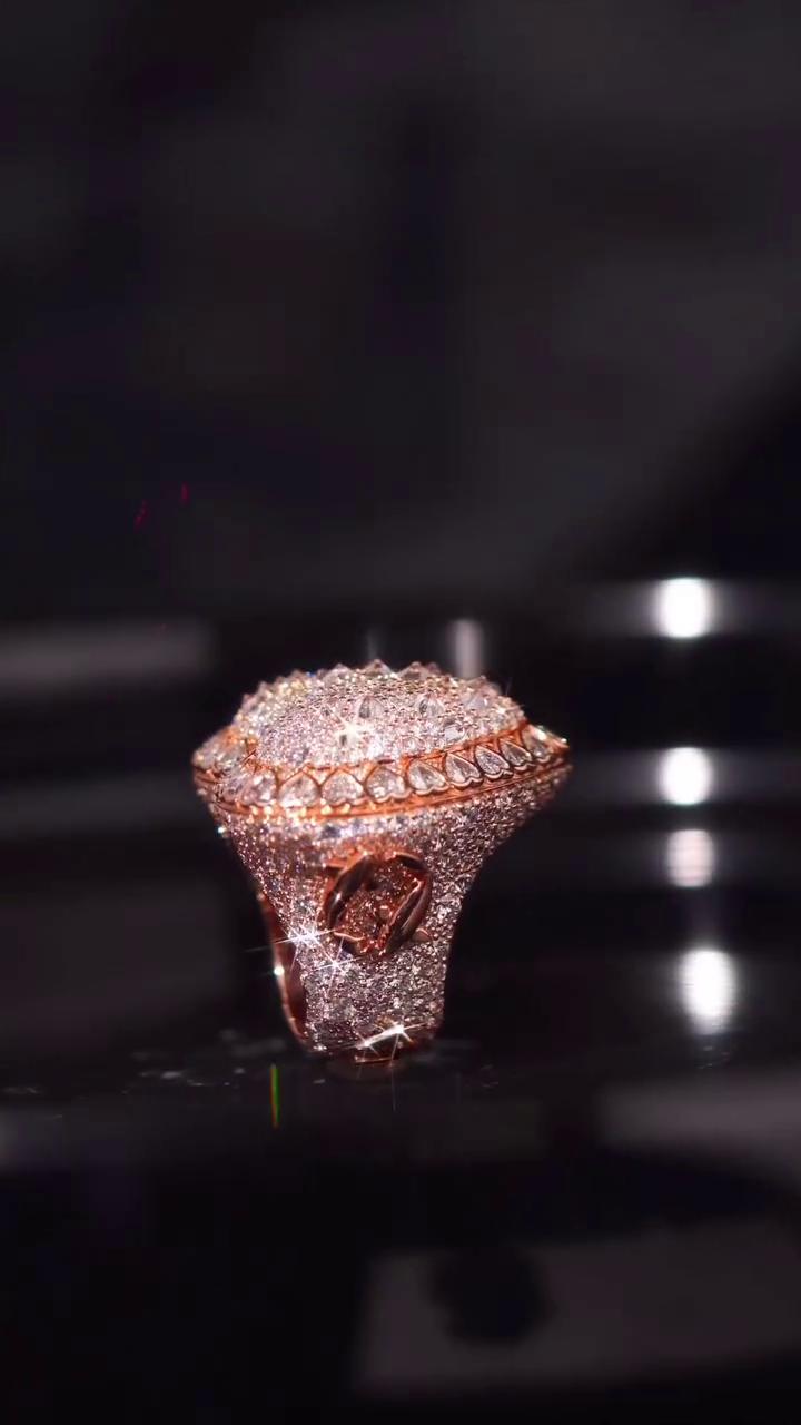 Custom Heart Moissanite Ring, Personalized Name & Logo, Iced Out 925 Silver Statement Ring, Rose Gold Hip Hop Jewelry