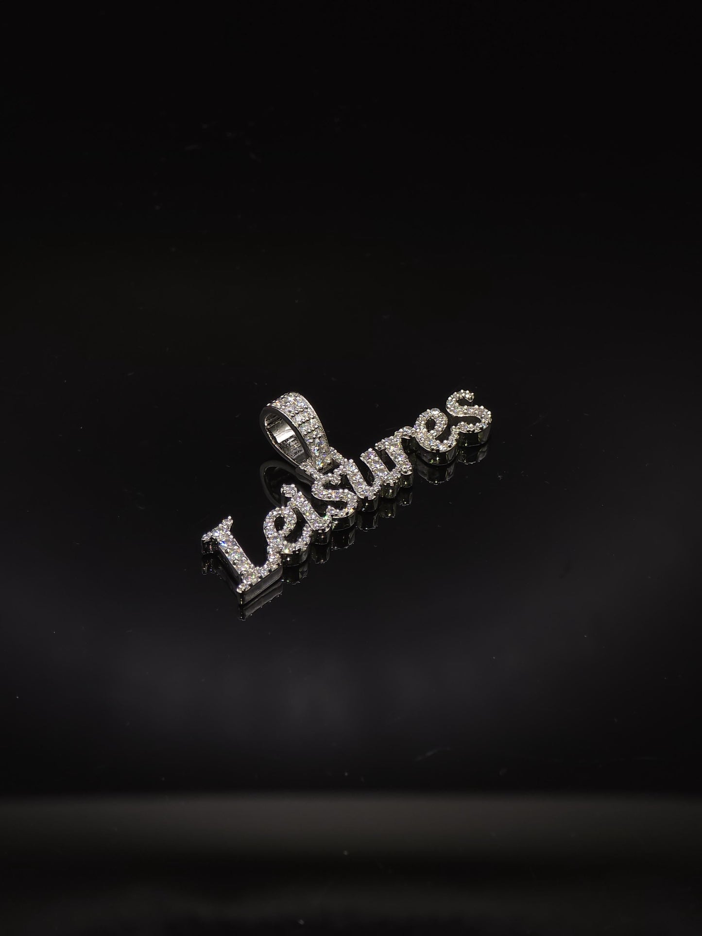 Custom Name Pendant, Iced Out Moissanite Script Pendant, 925 Sterling Silver, Personalized Hip Hop Jewelry