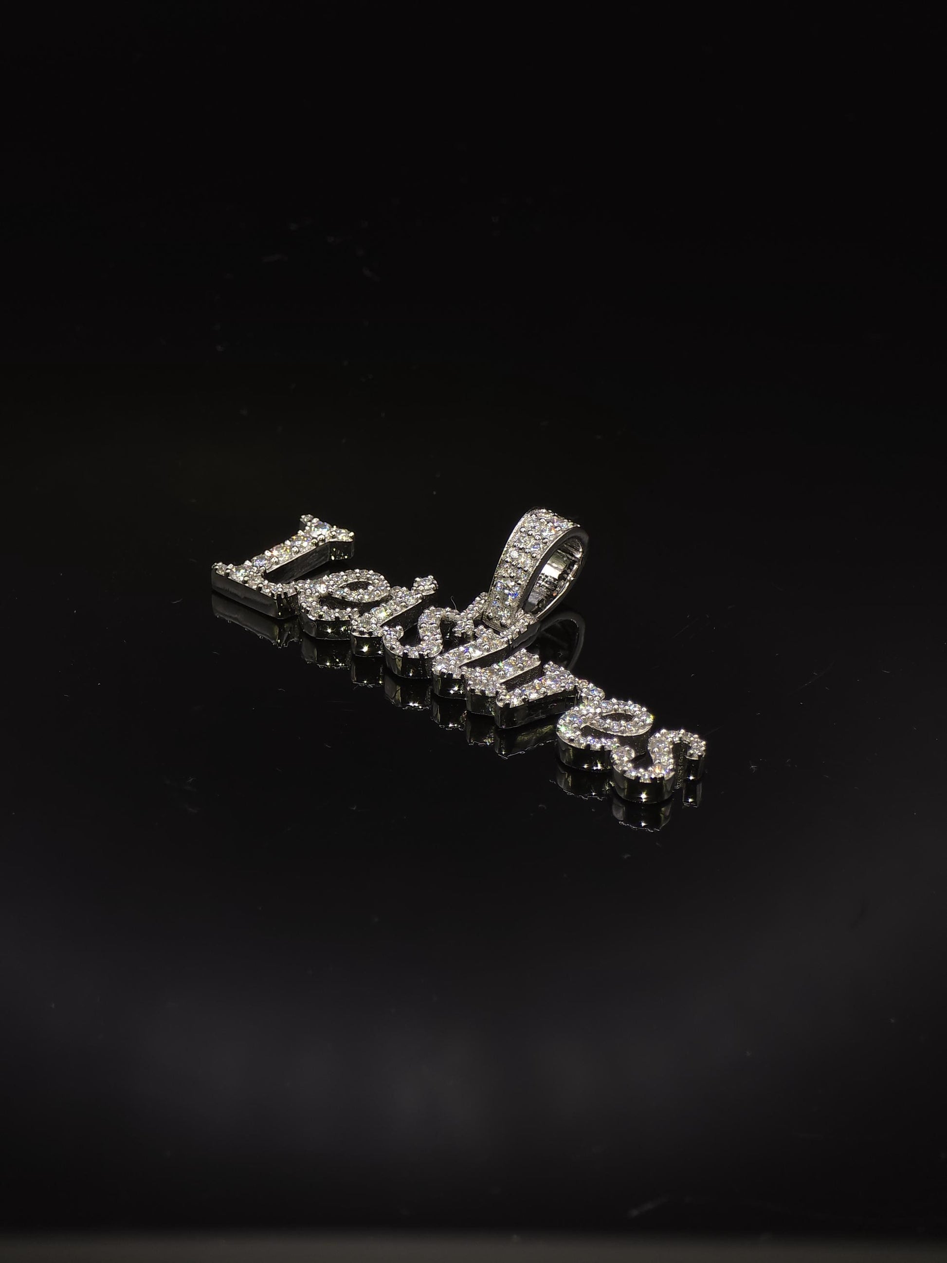 Custom Name Pendant, Iced Out Moissanite Script Pendant, 925 Sterling Silver, Personalized Hip Hop Jewelry