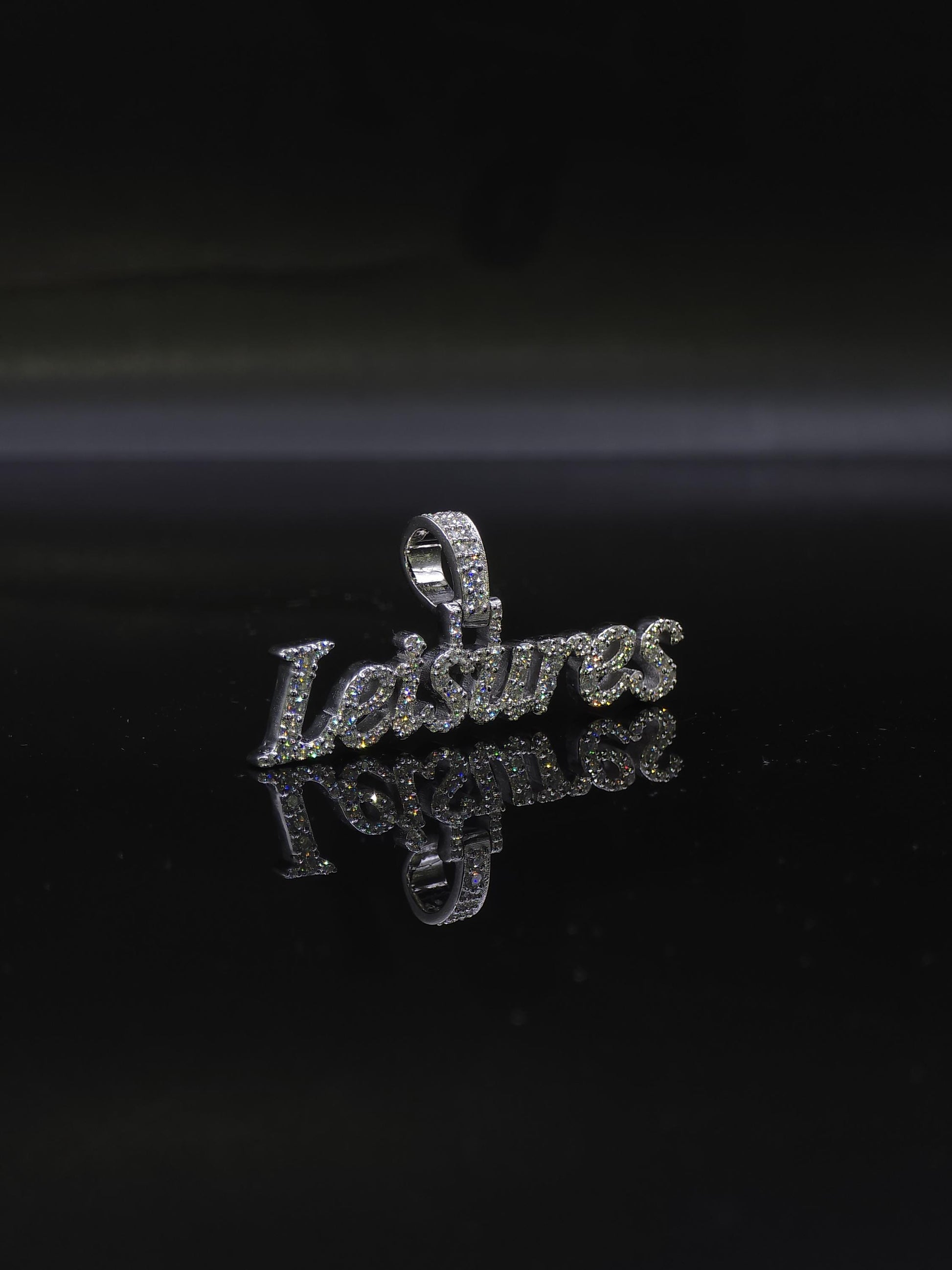 Custom Name Pendant, Iced Out Moissanite Script Pendant, 925 Sterling Silver, Personalized Hip Hop Jewelry