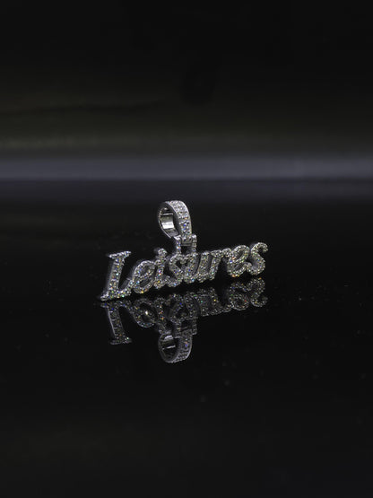 Custom Name Pendant, Iced Out Moissanite Script Pendant, 925 Sterling Silver, Personalized Hip Hop Jewelry