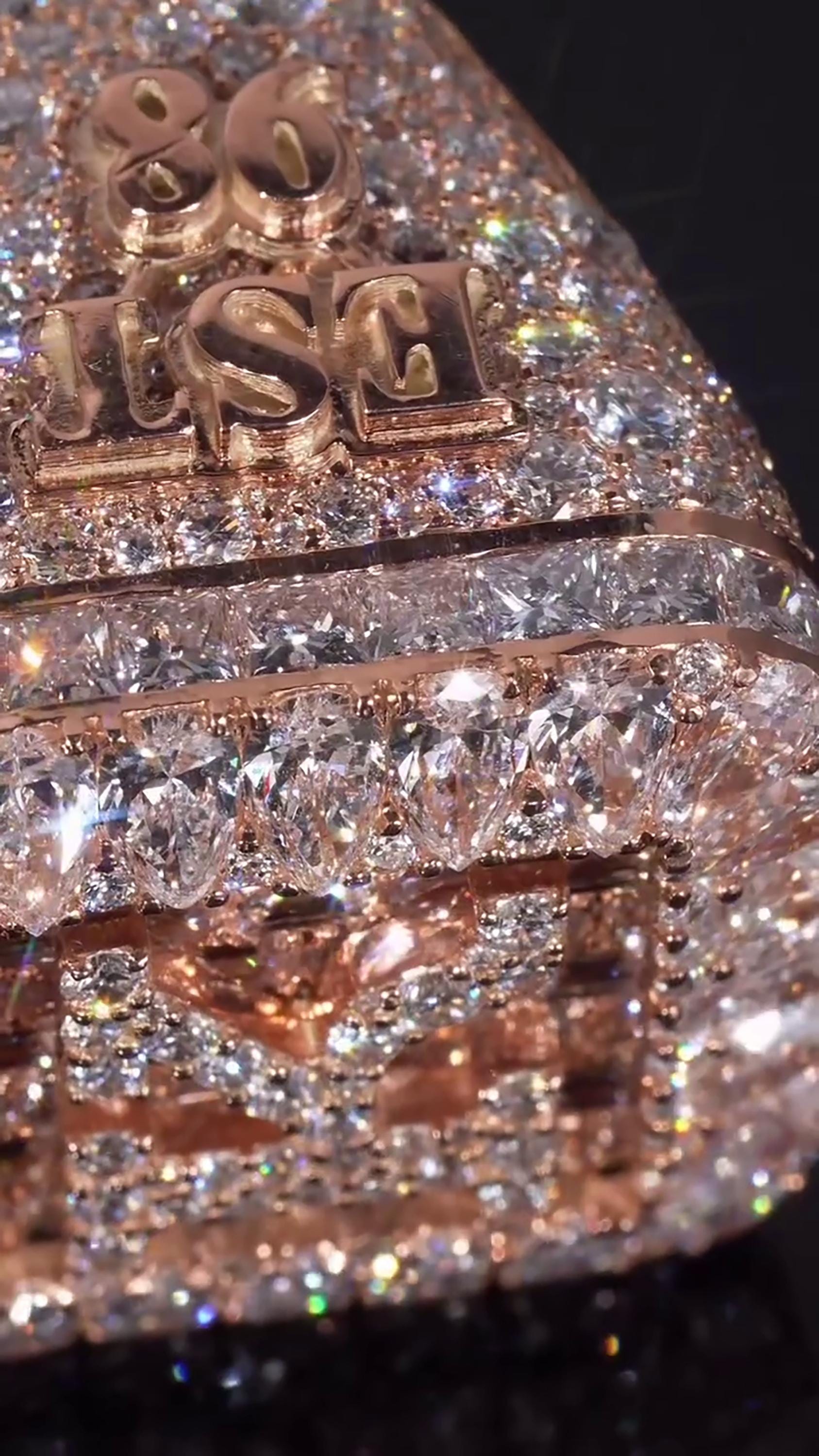 Custom Iced Out Championship Ring, Personalized Letter Number Ring, Pear Cut Moissanite, 925 Silver, Hip Hop Statement Ring