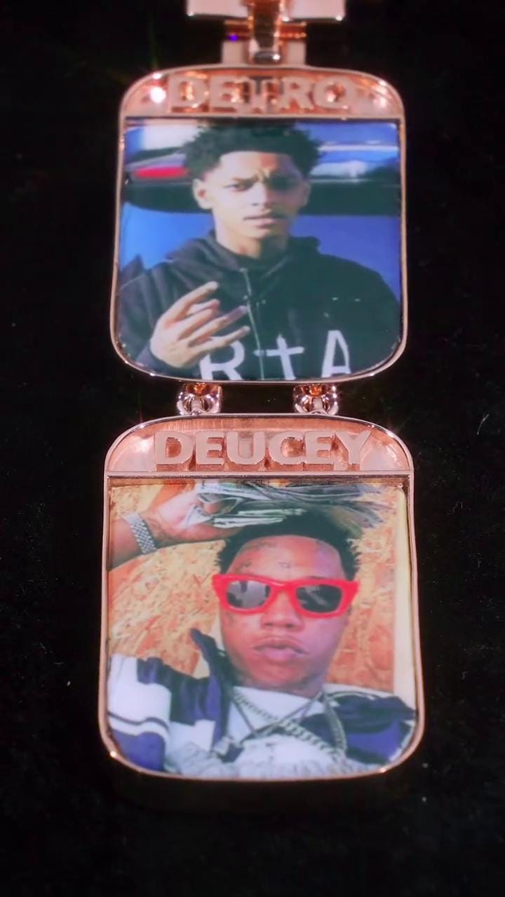 Custom Double Dog Tag Moissanite Pendant, Personalized Moissanite Necklace, Iced Out 925 Silver Hip Hop Jewelry