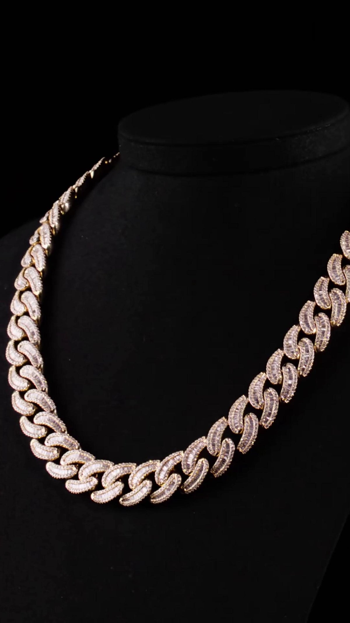 18mm Moissanite Cuban Link Chain, Baguette & Round Cut VVS Diamond Necklace, 925 Sterling Silver, Passes Diamond Tester