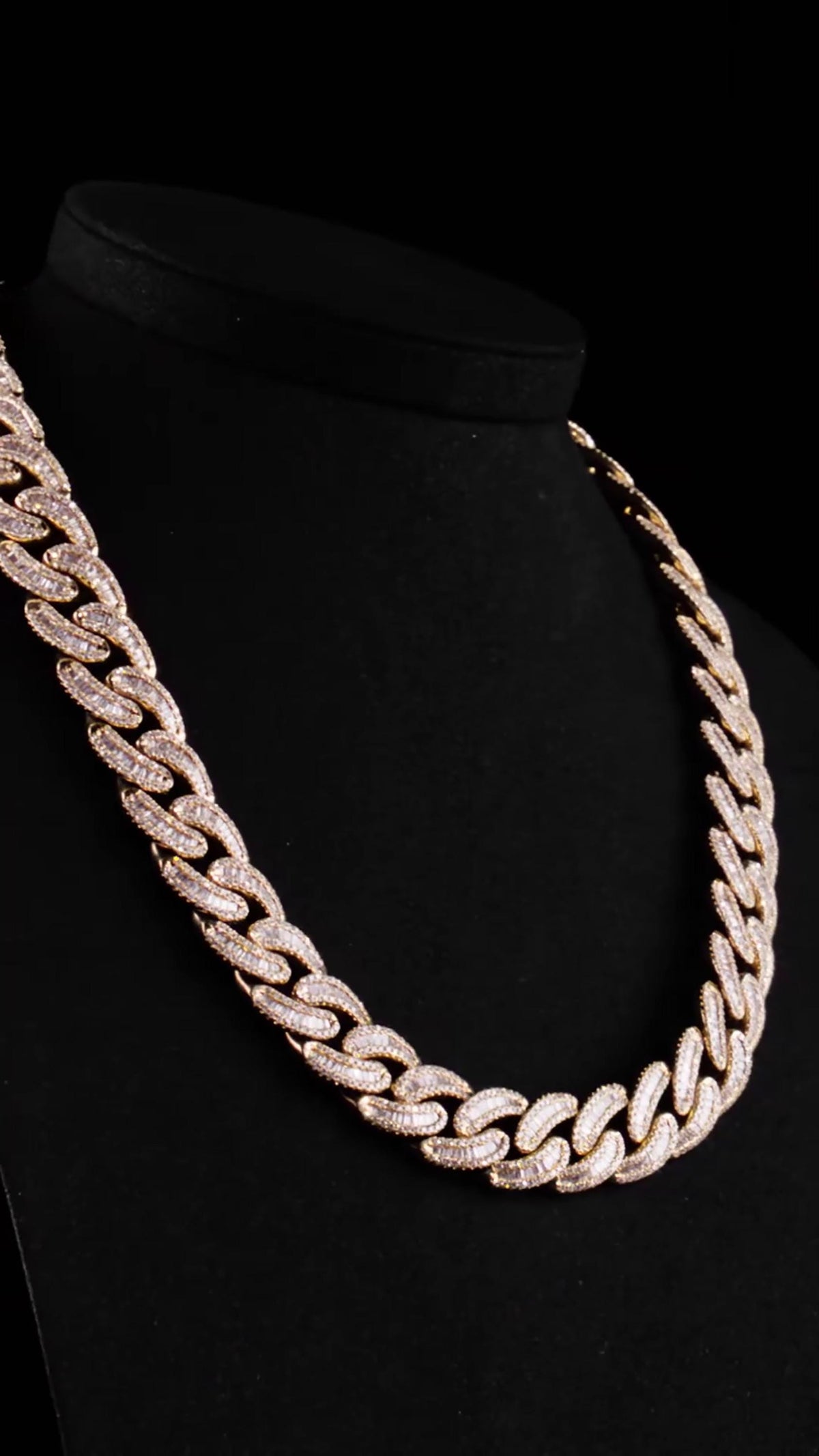 18mm Moissanite Cuban Link Chain, Baguette & Round Cut VVS Diamond Necklace, 925 Sterling Silver, Passes Diamond Tester