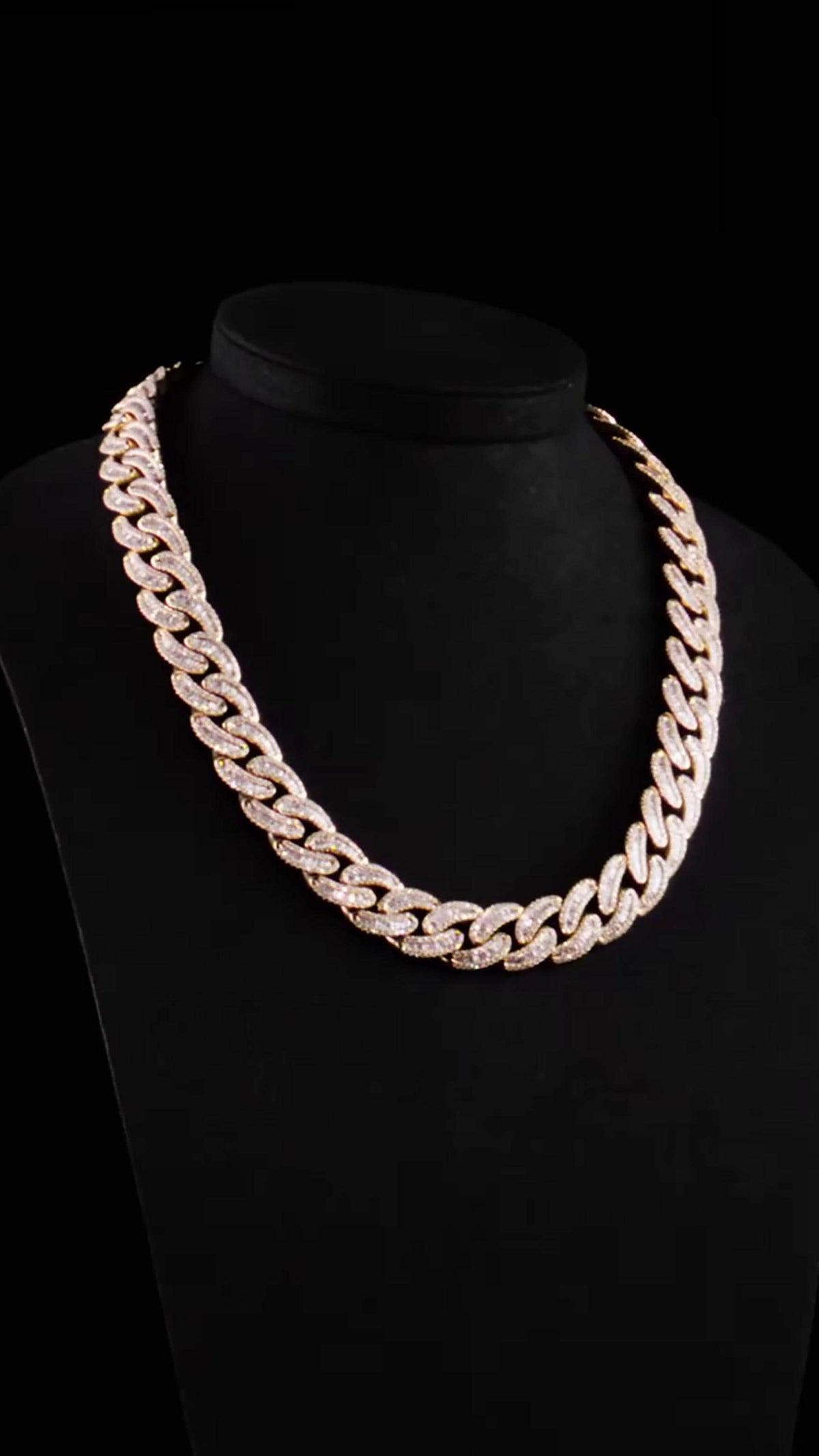 18mm Moissanite Cuban Link Chain, Baguette & Round Cut VVS Diamond Necklace, 925 Sterling Silver, Passes Diamond Tester