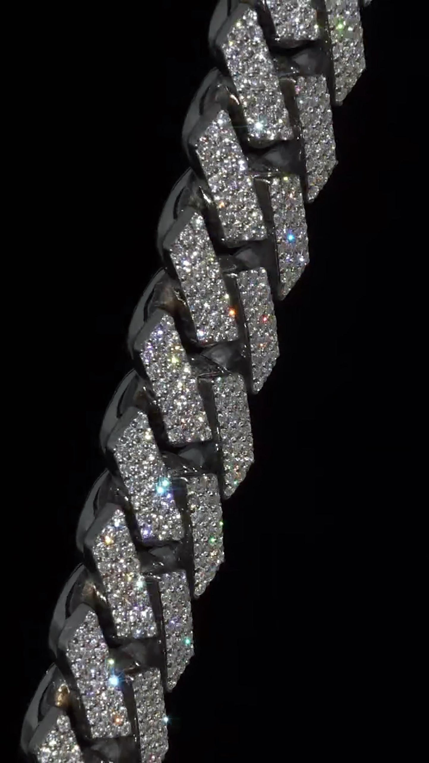 Custom 16mm 3-Row Prong Cuban Chain, VVS Moissanite 925 Silver Necklace, Personalized Iced Out Clasp