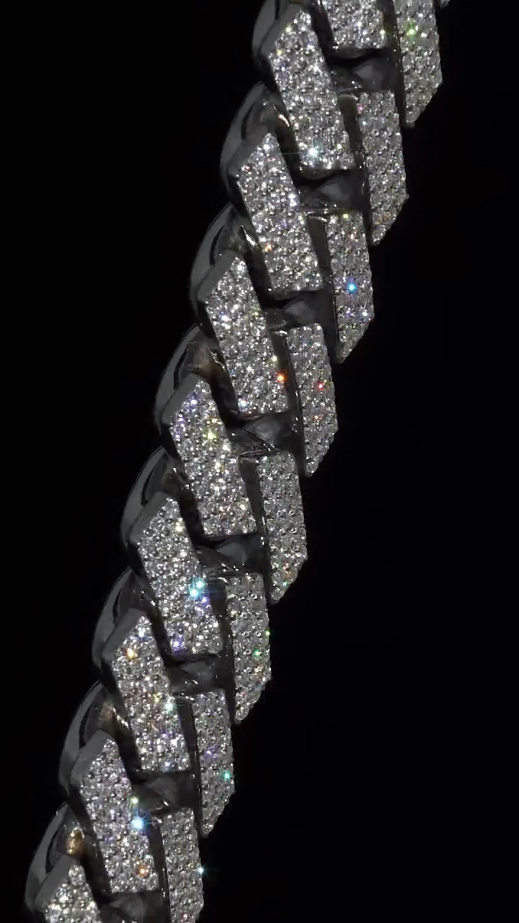 Custom 16mm 3-Row Prong Cuban Chain, VVS Moissanite 925 Silver Necklace, Personalized Iced Out Clasp