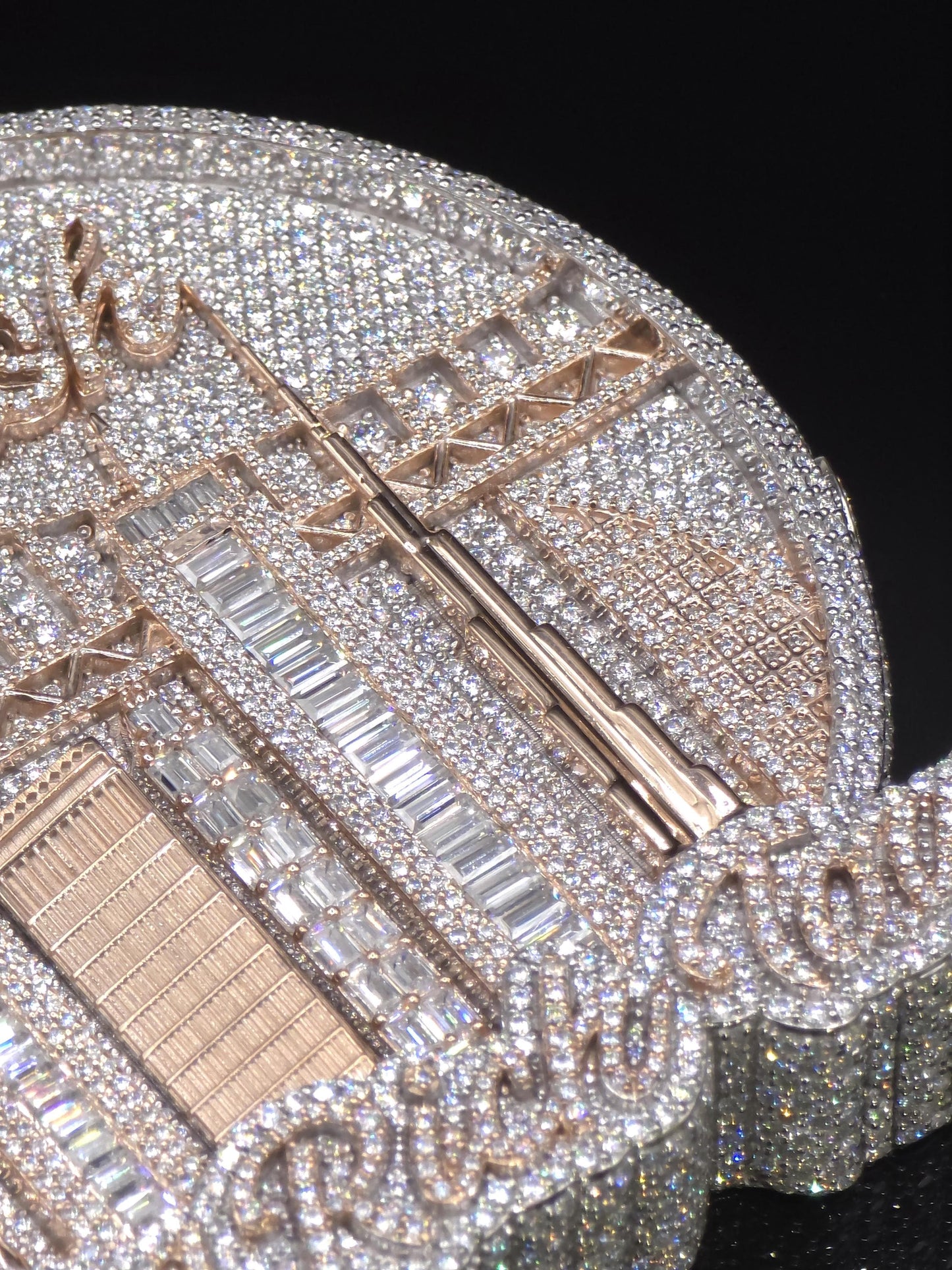 Custom City Landmark Pendant, Two Tone Moissanite Pendant, 925 Sterling Silver, Personalized Hip Hop Jewelry