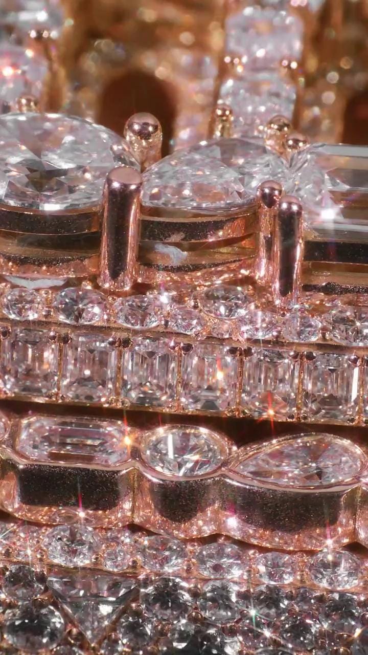 Custom Vertical Letter Pendant | Mixed Shape VVS1 Moissanite | Pass Diamond Tester | Rose Gold Plated 925 Sterling Silver